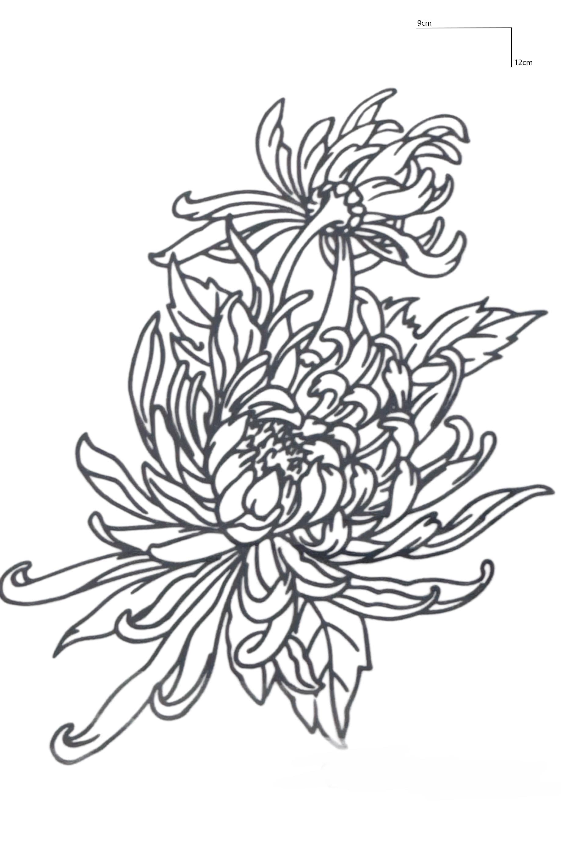 Lotus Çiçeği Figürlü 12 Saat Sonra Kararan Geçici Mini Dövme Tattoo