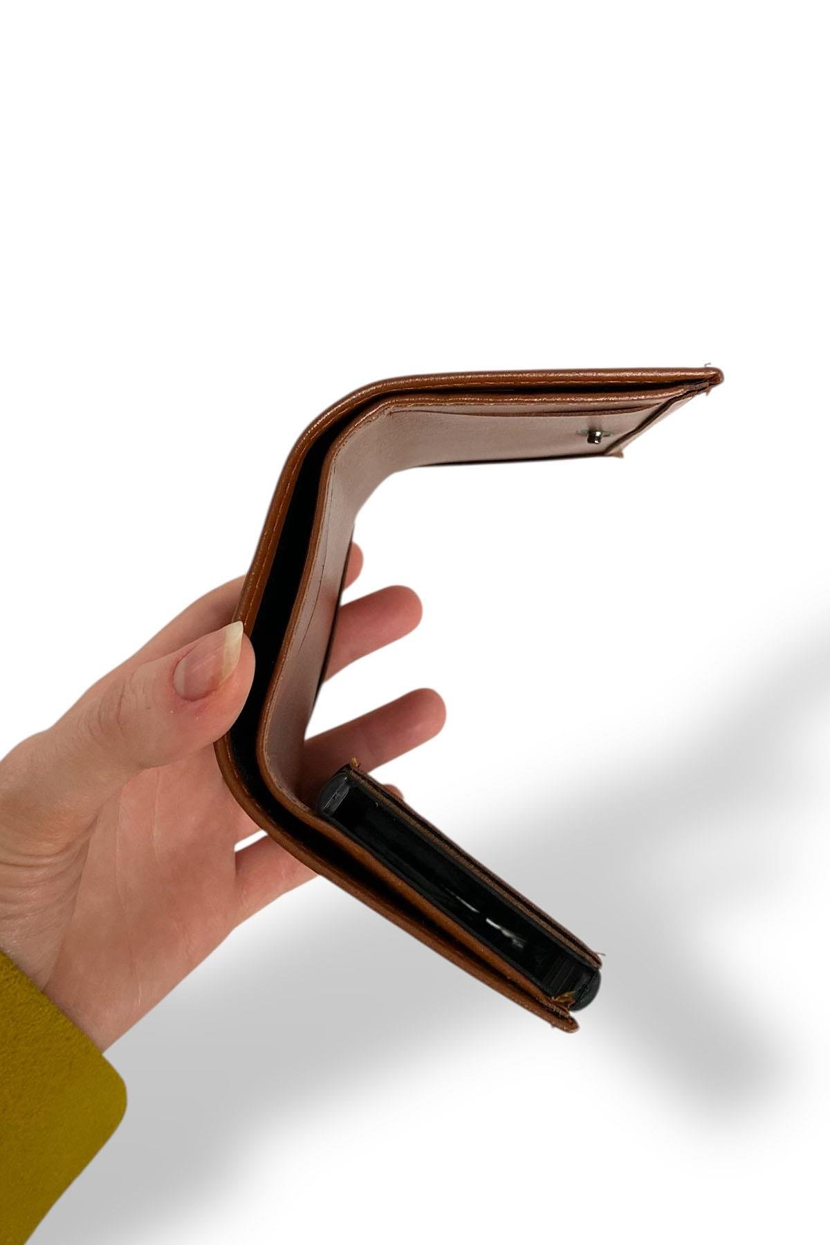 Kahve Renk Otomatik Cüzdan/Kartlık