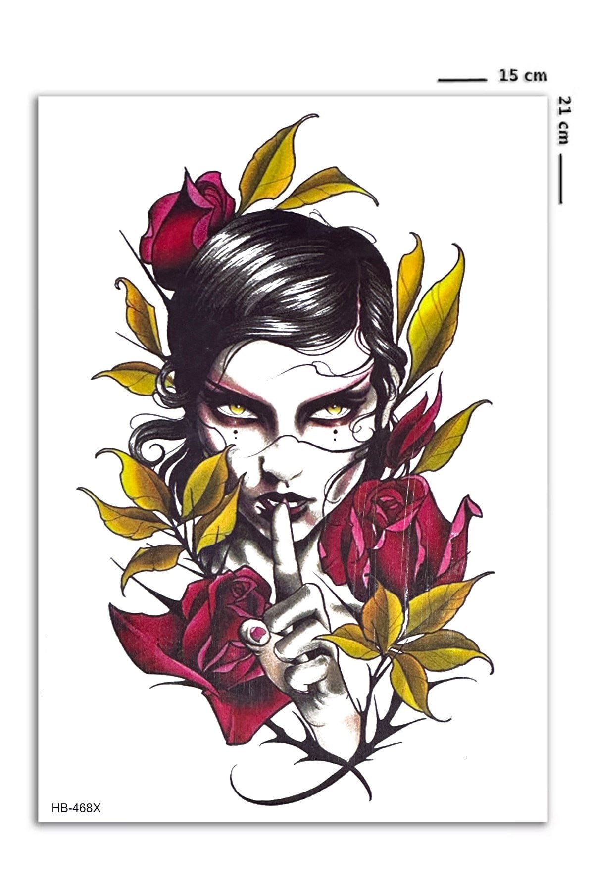Çiçekli Kız Geçici Dövme Tattoo
