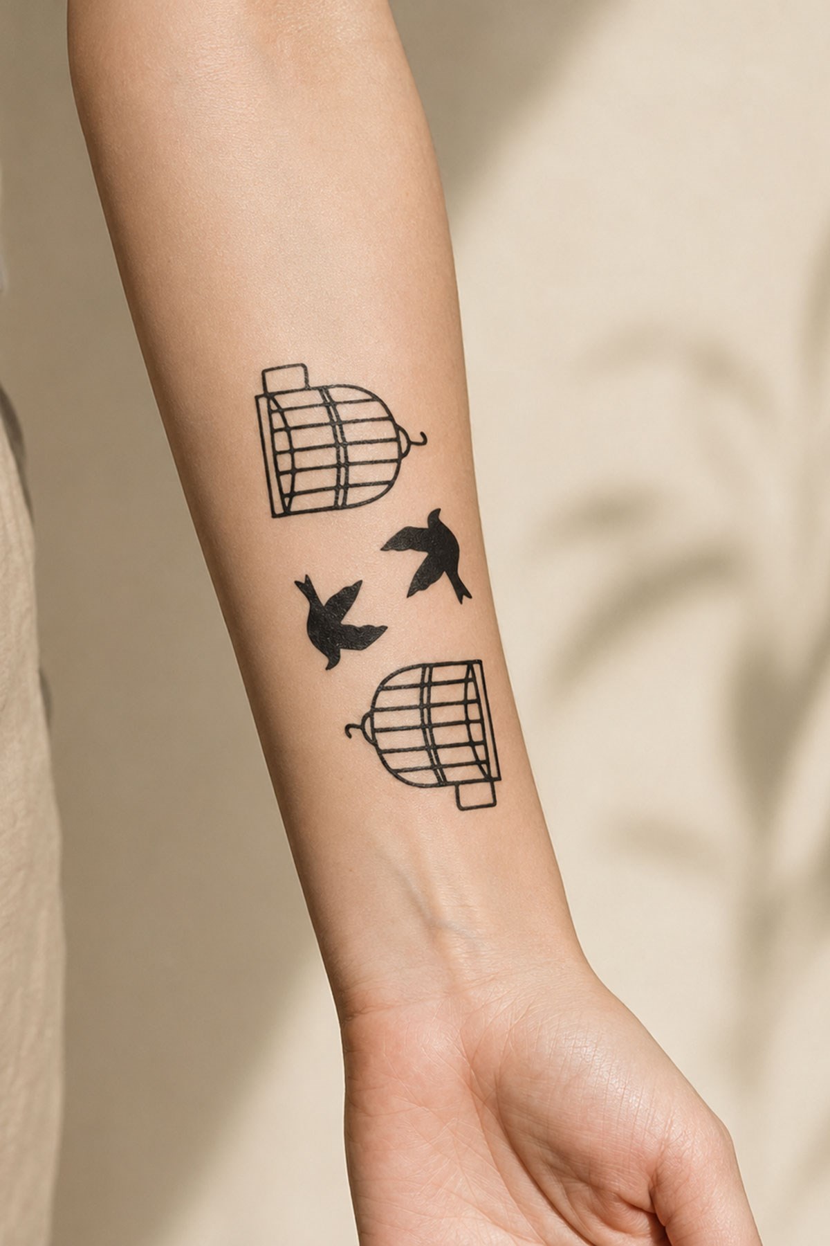 Kuş Kafes Mini Geçici Dövme Tattoo