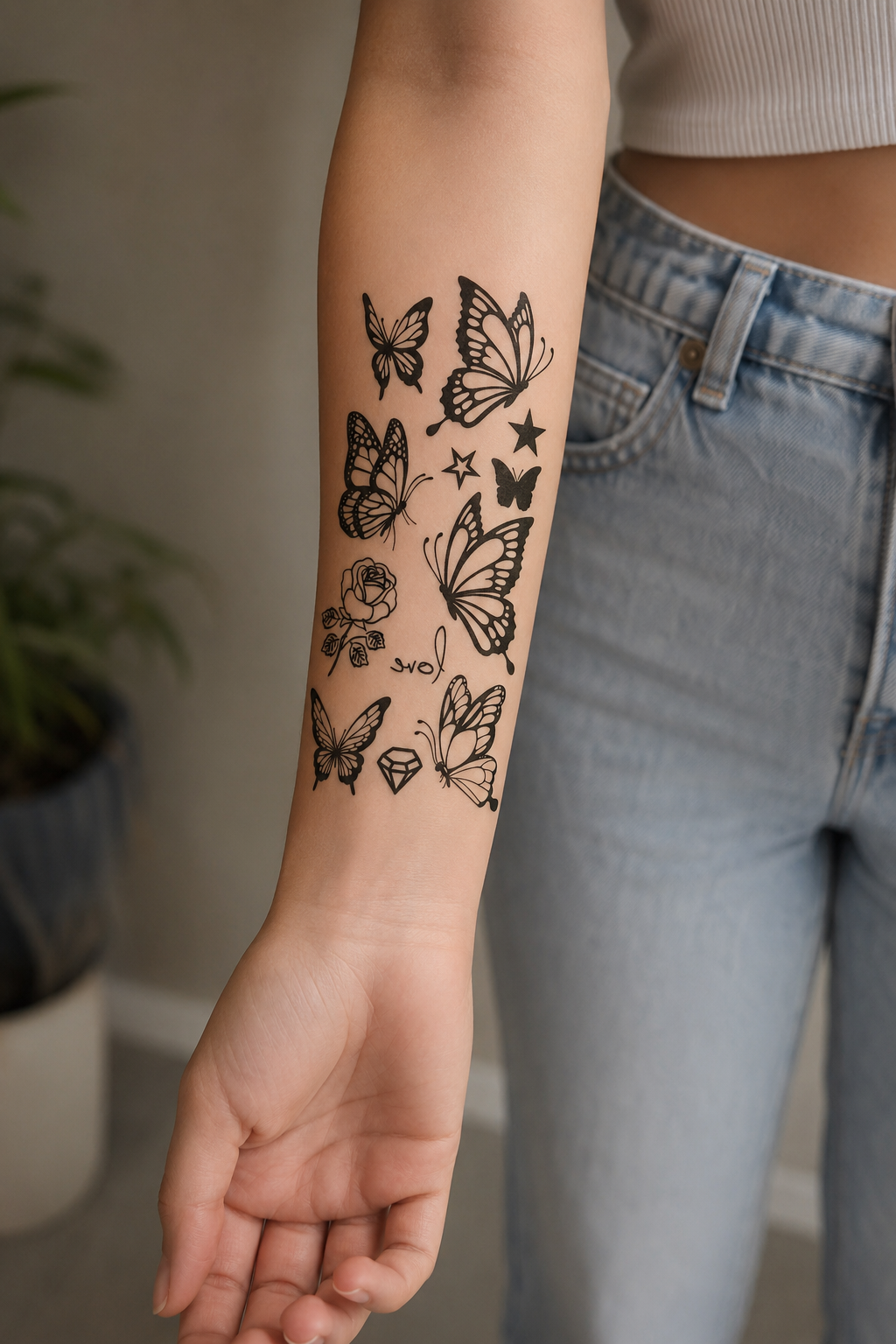 Kelebekler Geçici Dövme Tattoo
