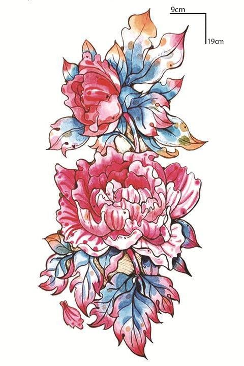 Geçici Çiçek Figürlü Dövme Tattoo