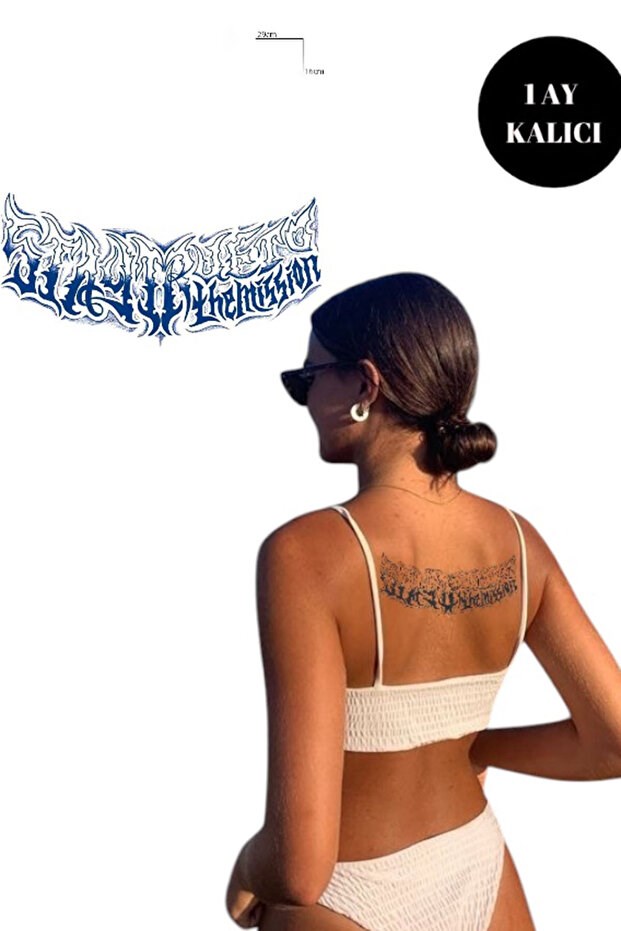 Yazı Detaylı Sonradan Kararan Geçici Yarı Kalıcı Dövme Tattoo