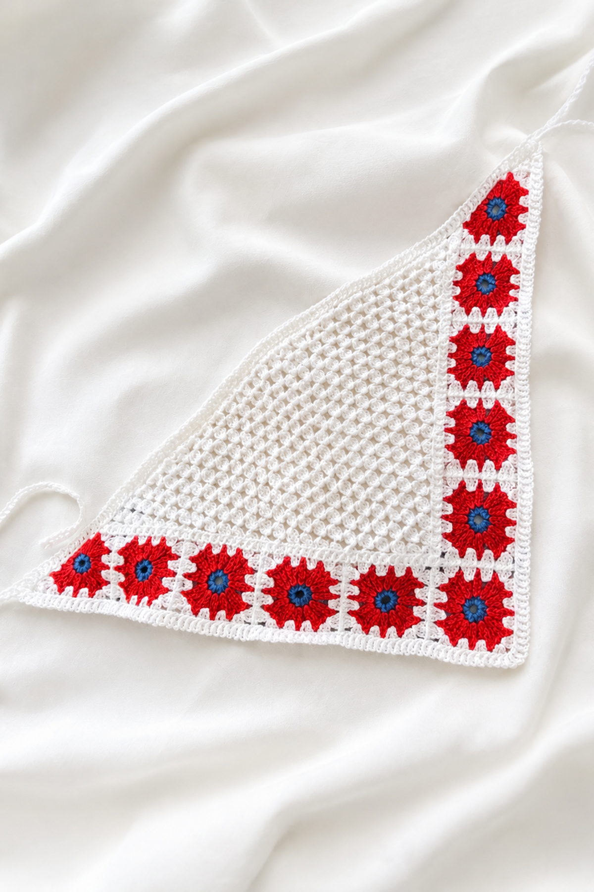 Kırmızı  Renk Örgü Saç Bandana/Fular