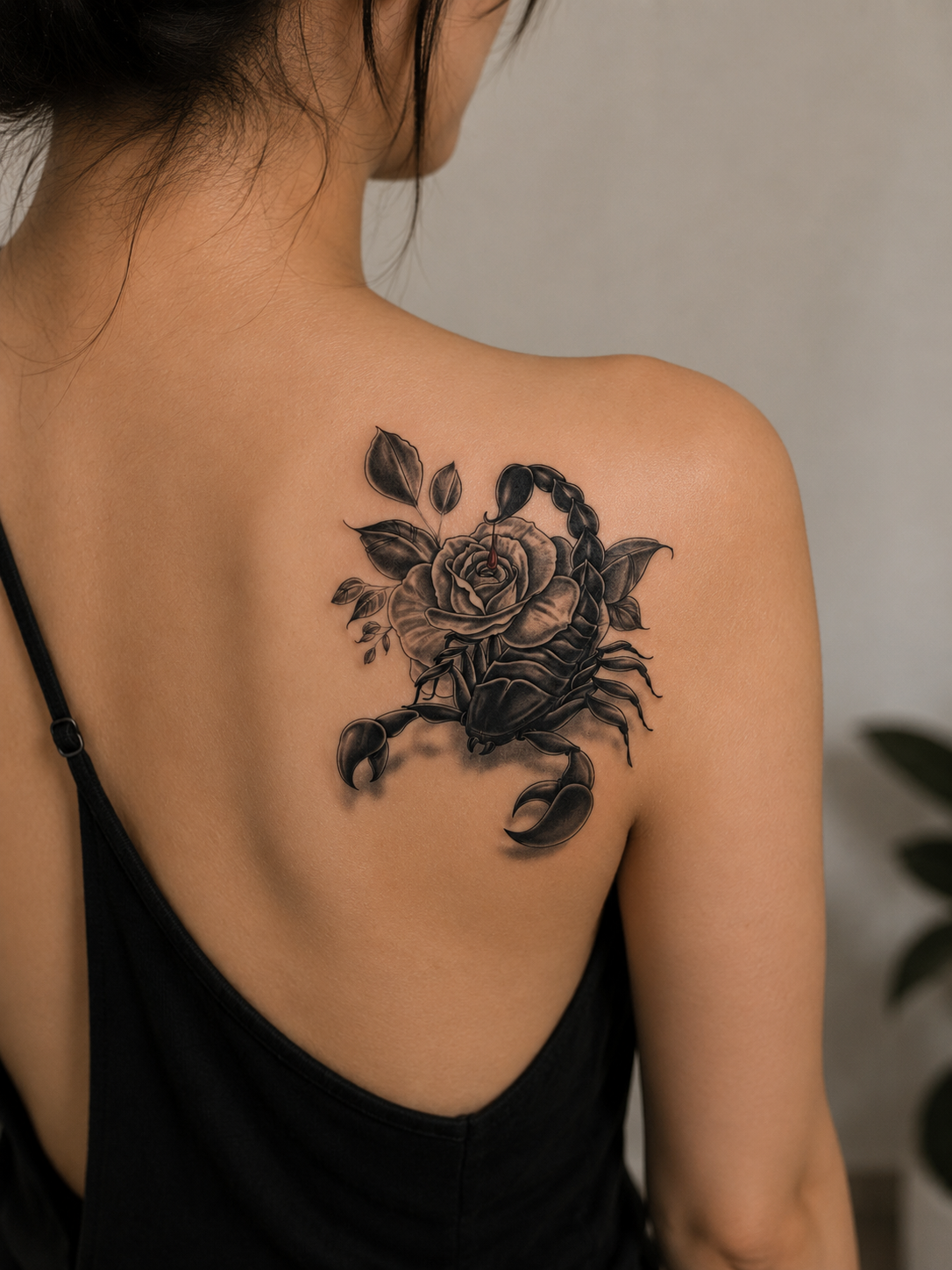 Akrep ve Gül Geçici Dövme Tattoo