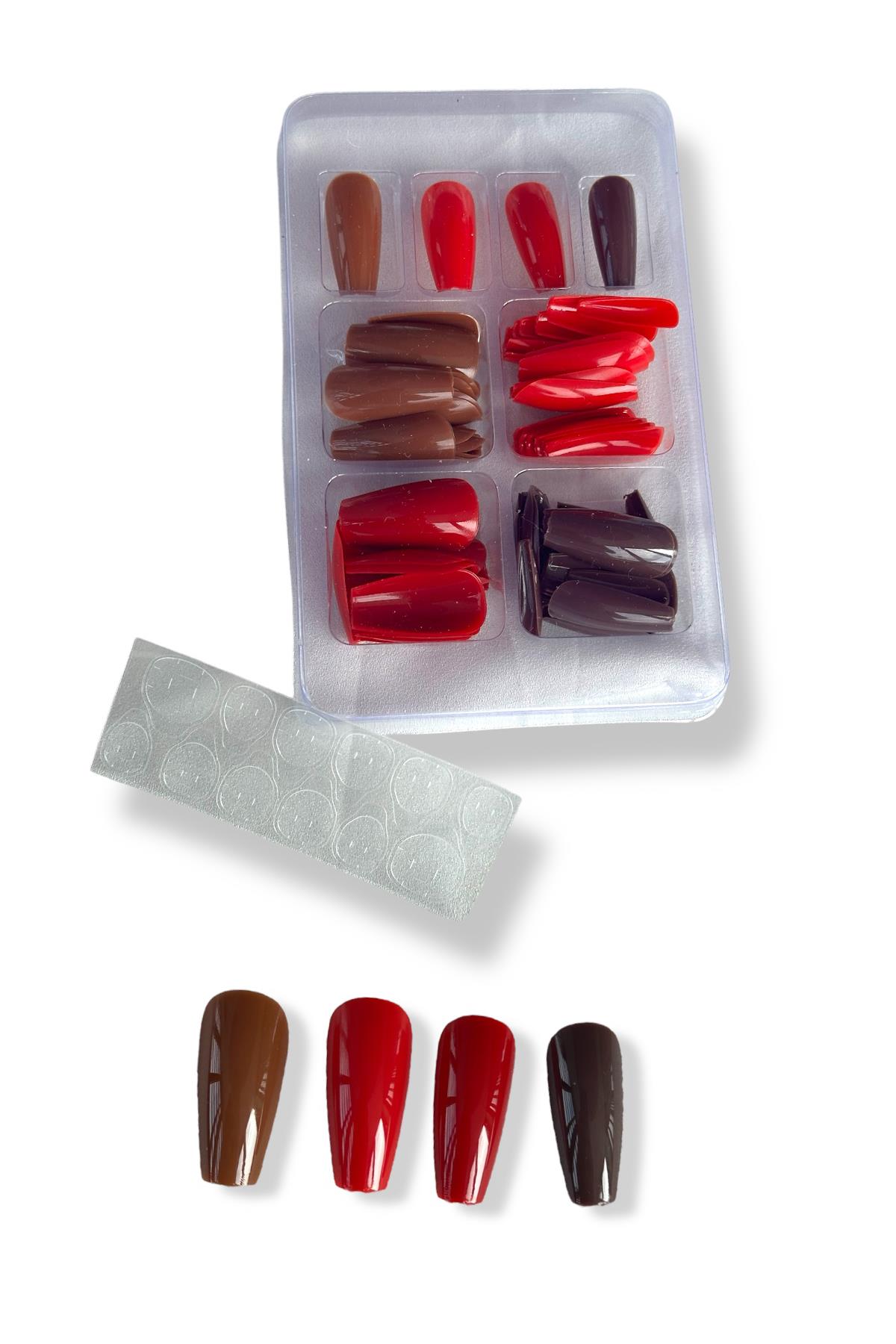 96lı Karışık Renk Takma Tırnak Set