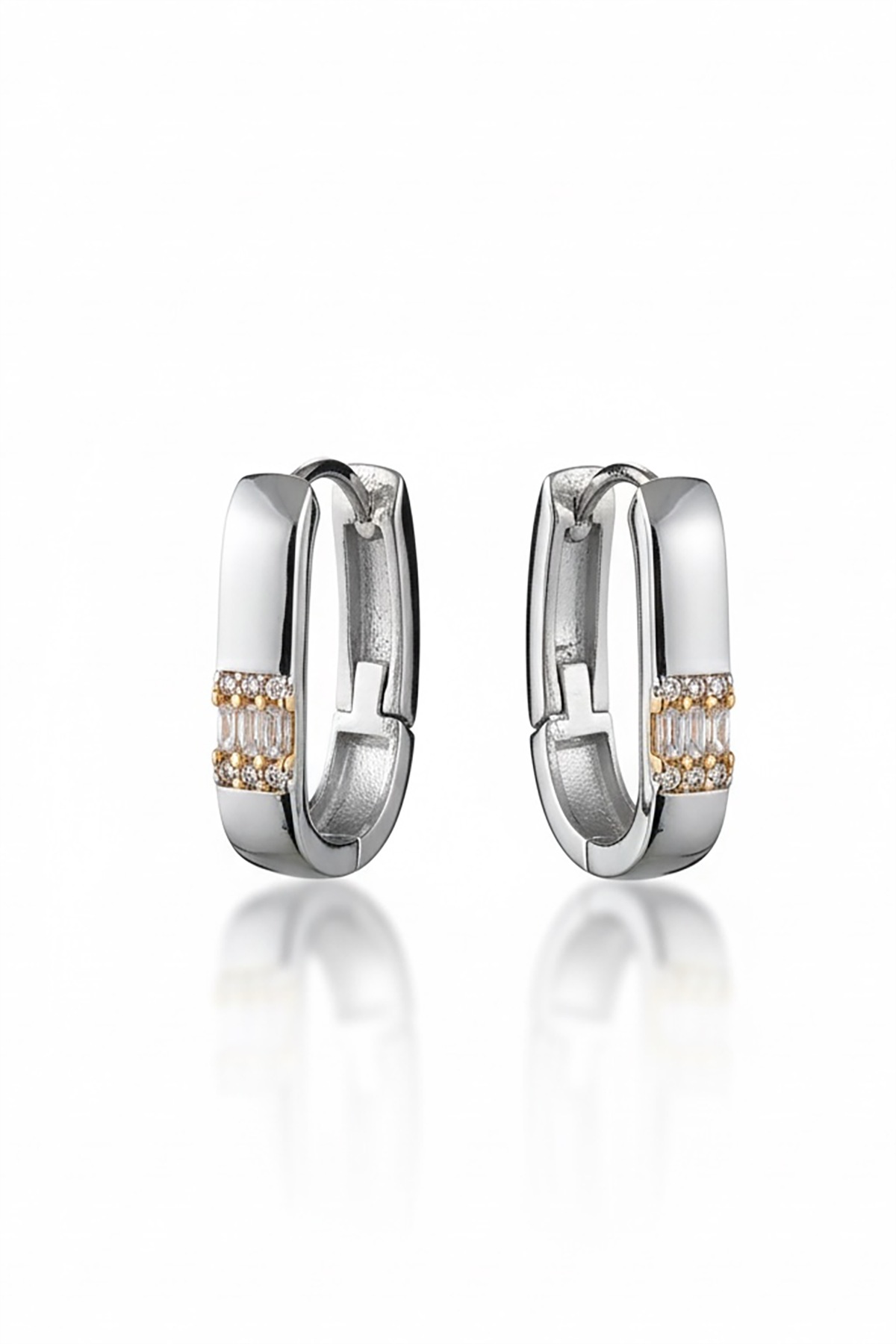 Gümüş Renk Çelik Küpe (Çift)