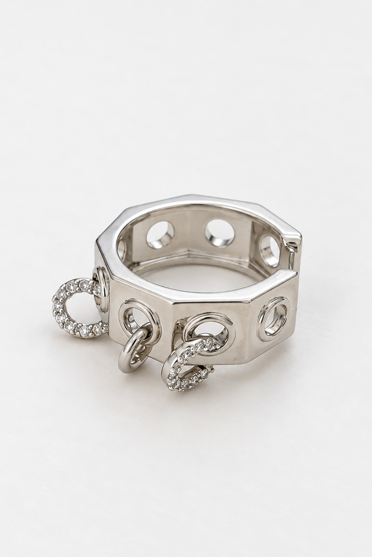 Gümüş Renk Taş Detaylı TX Ear Cuff (Tek)