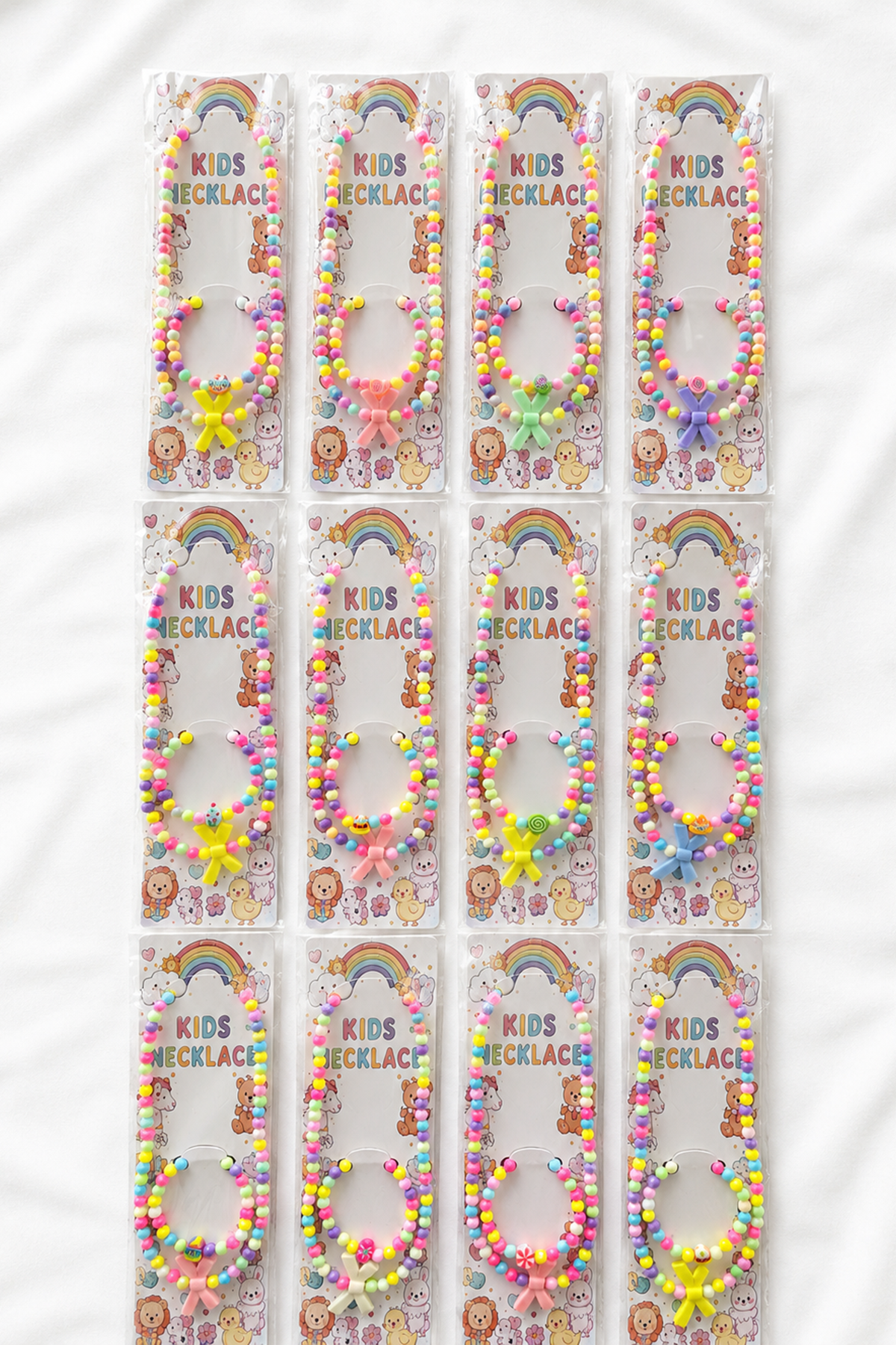12li Karışık Figürlü Çocuk  Kolye/Bileklik Set