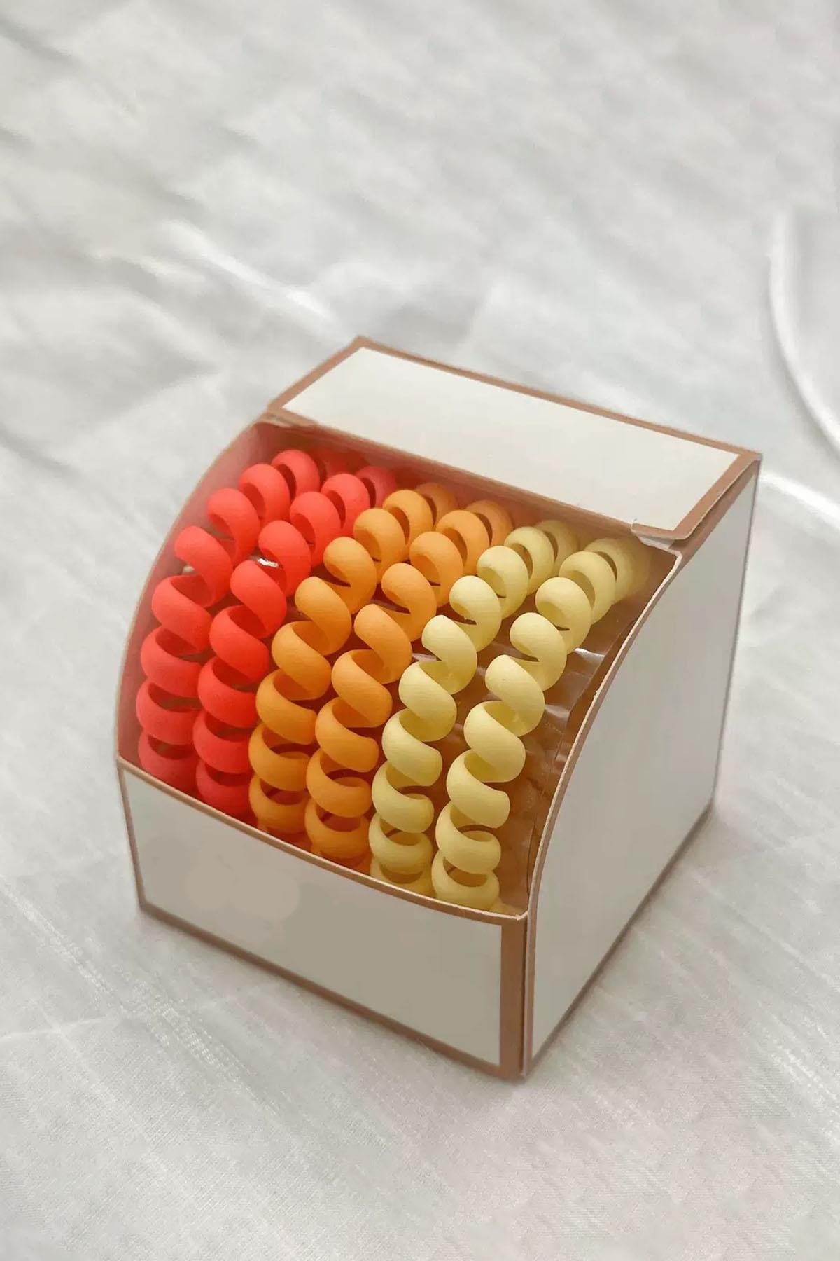 Karışık Renk 6lı Helezon Lastik Toka