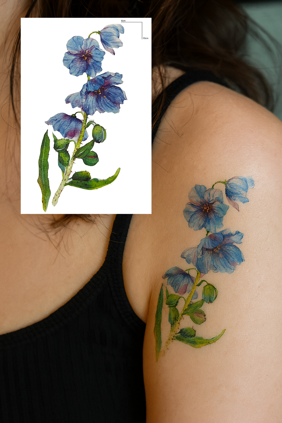 Geçici Çiçek Figürlü Mini Dövme Tattoo