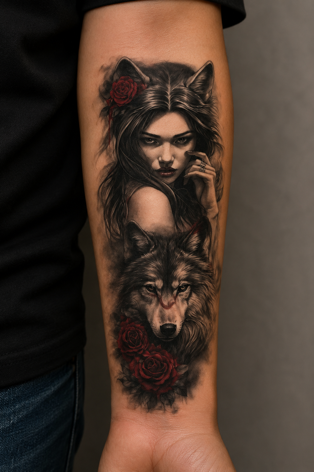 Tilki Ve Kurt Geçici Dövme Tattoo