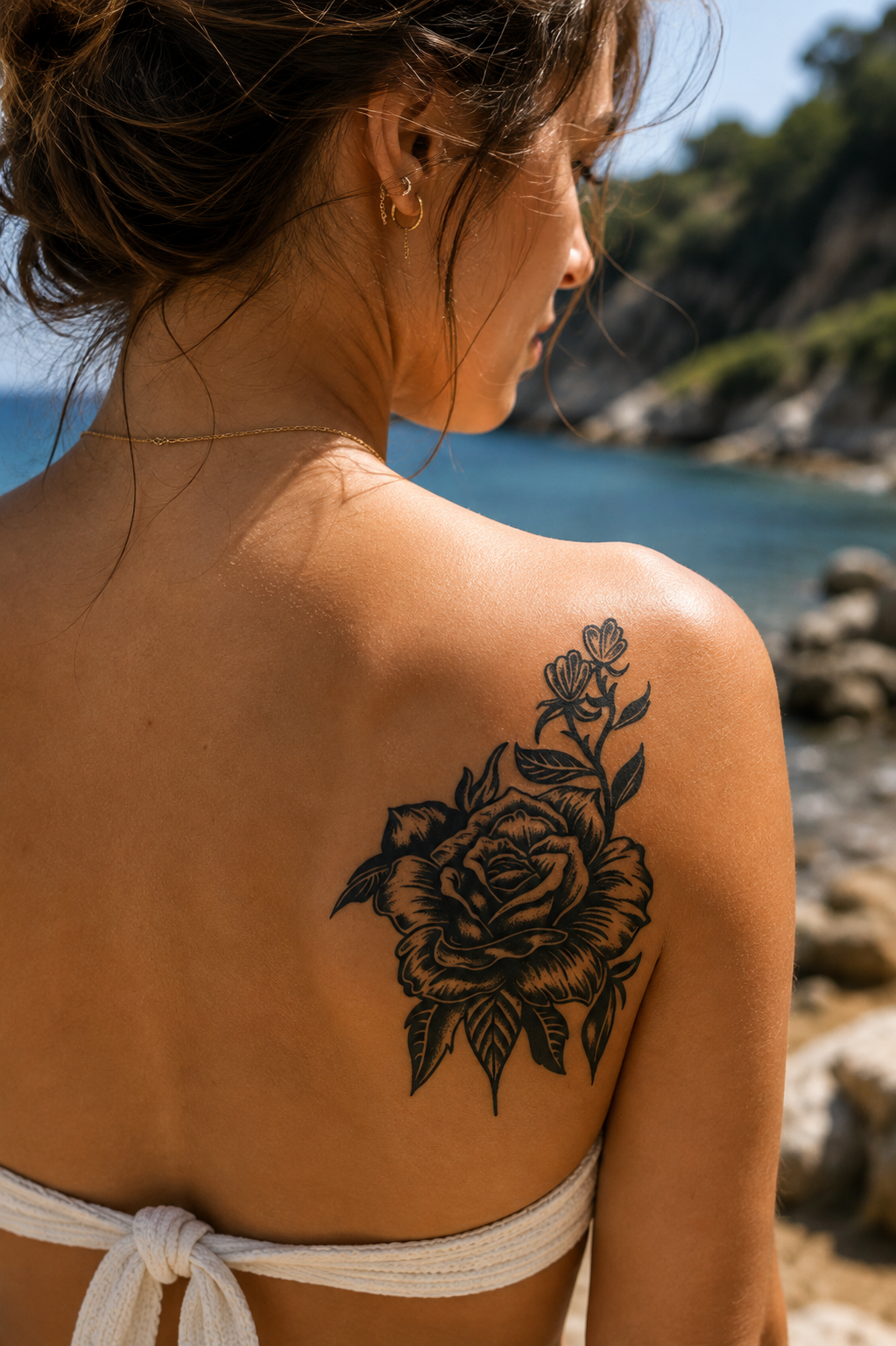 Çiçek Sonradan Kararan Yarı Kalıcı Geçici Dövme Tattoo