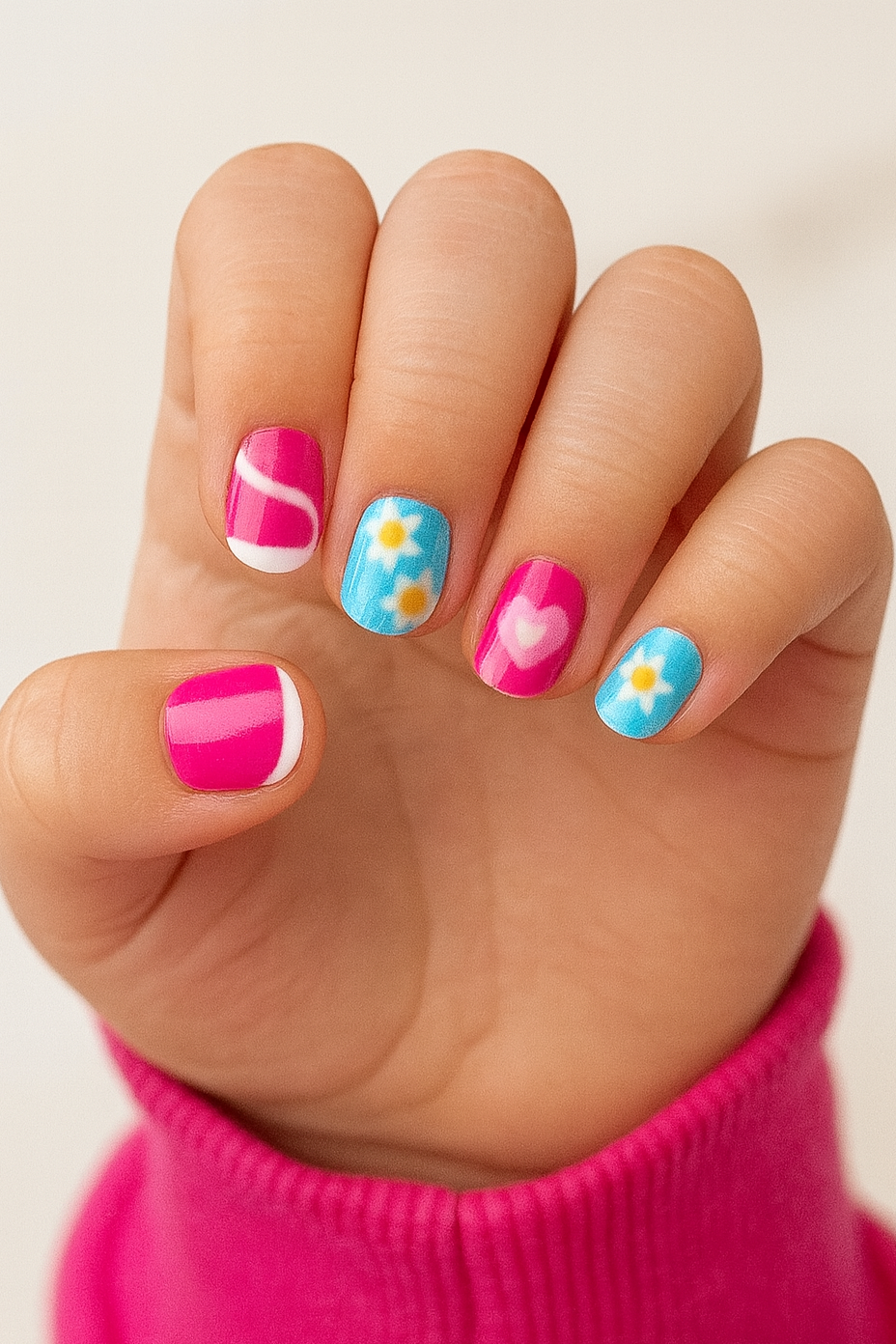 12li Karışık Renk Karışık Figürlü Çocuk Takma Tırnak