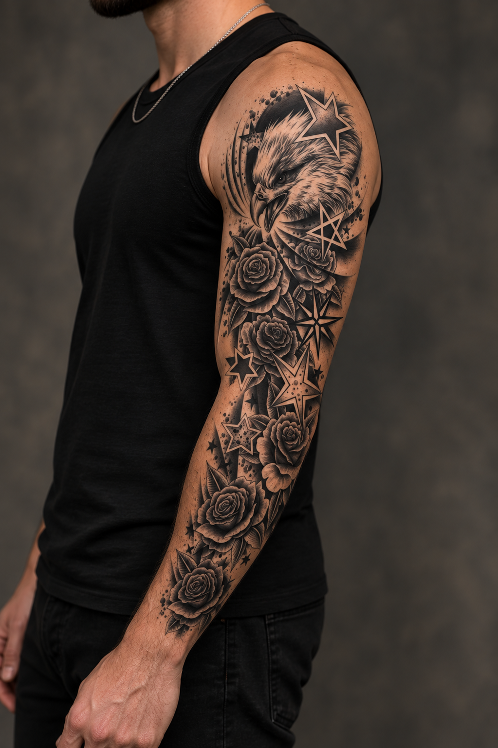  Kartal Yıldız Kol Geçici Dövme Tattoo