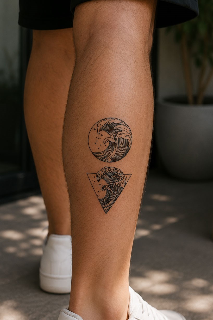 Deniz Dalgası Mini Geçici Dövme Tattoo