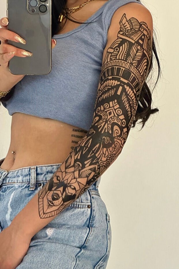 Geometrik Kol Geçici Dövme Tattoo