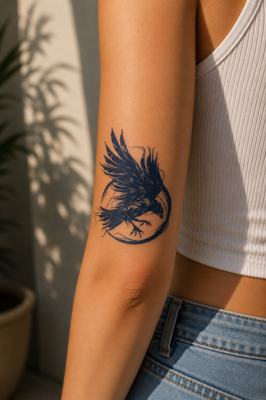 Karga Sonradan Kararan Yarı Kalıcı Geçici Dövme Tattoo