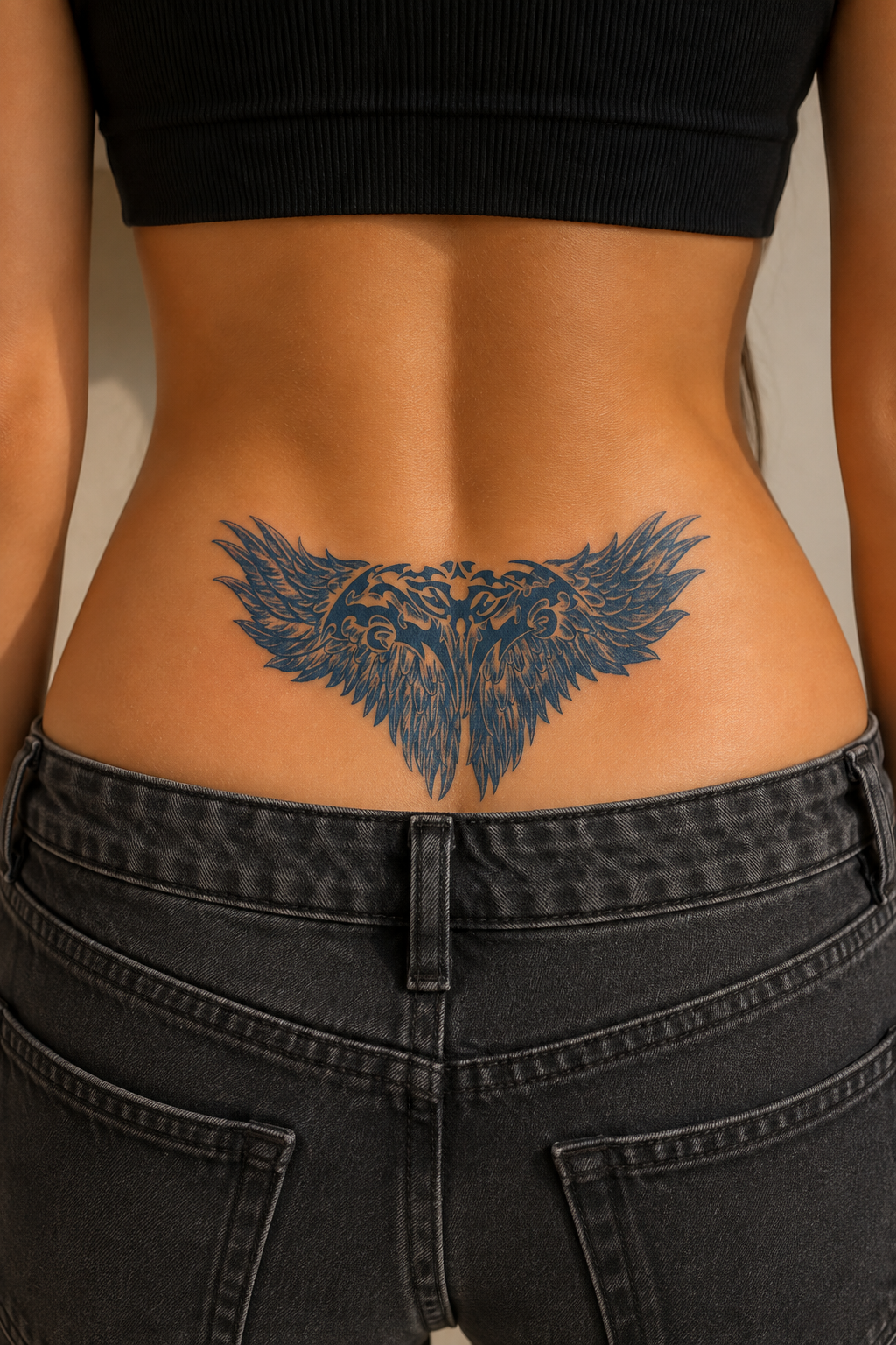 Kanat Figürlü Sonradan Kararan Yarı Kalıcı Geçici Dövme Tattoo