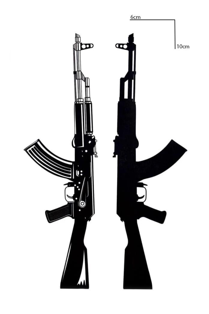 Silah Figürlü Mini Dövme Tattoo