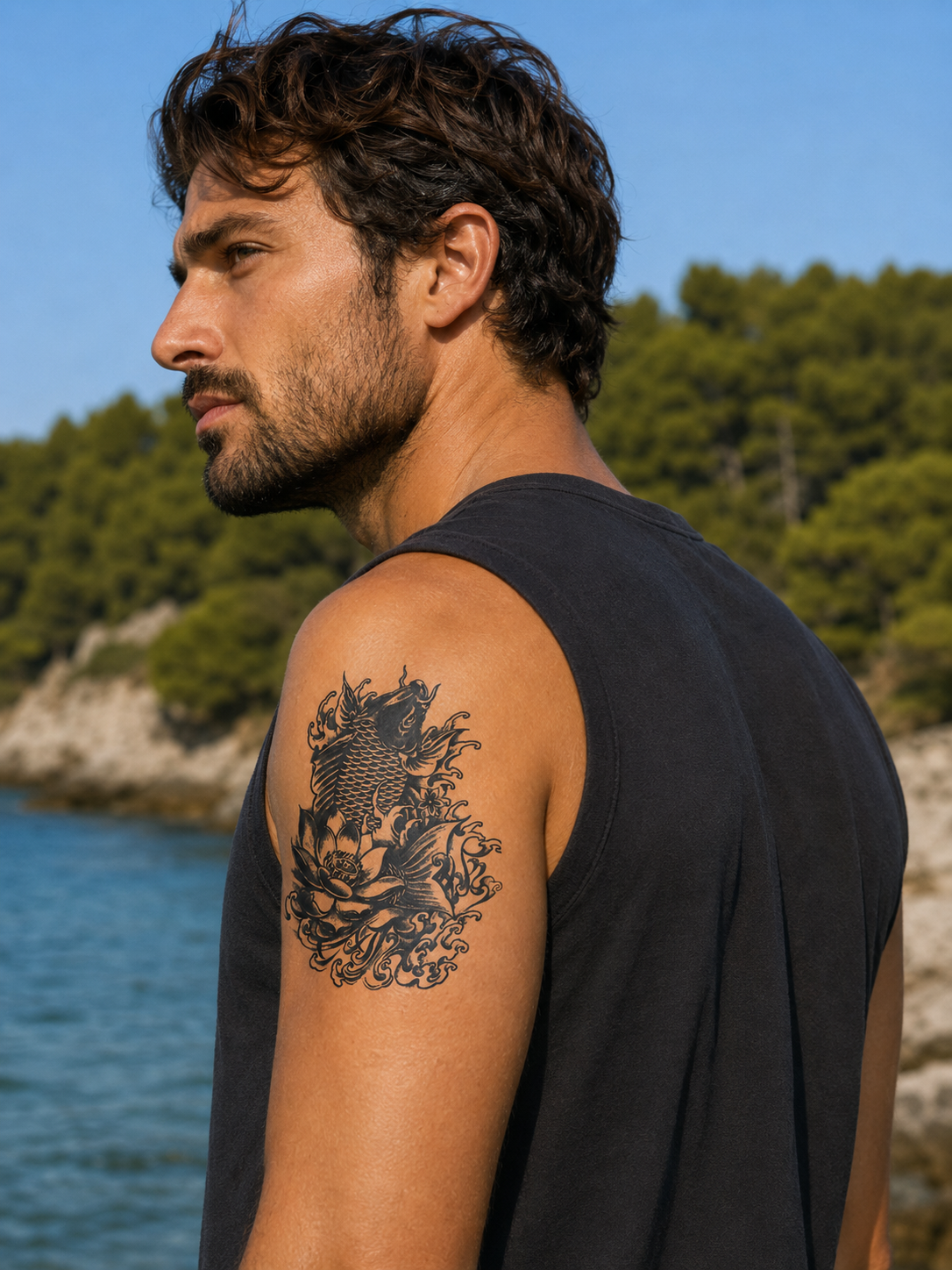 Balık Sonradan Kararan Yarı Kalıcı Geçici Dövme Tattoo