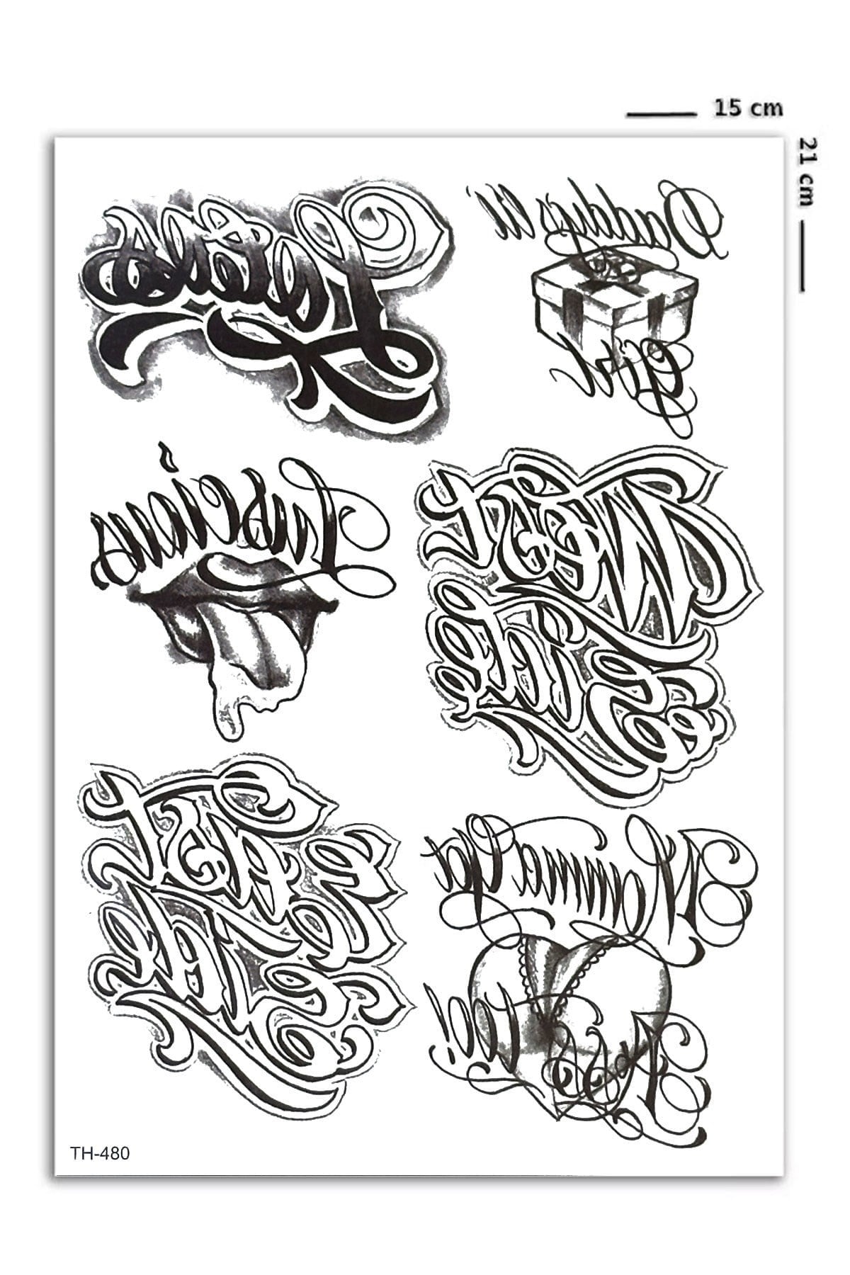 Yazı Geçici Dövme Tattoo