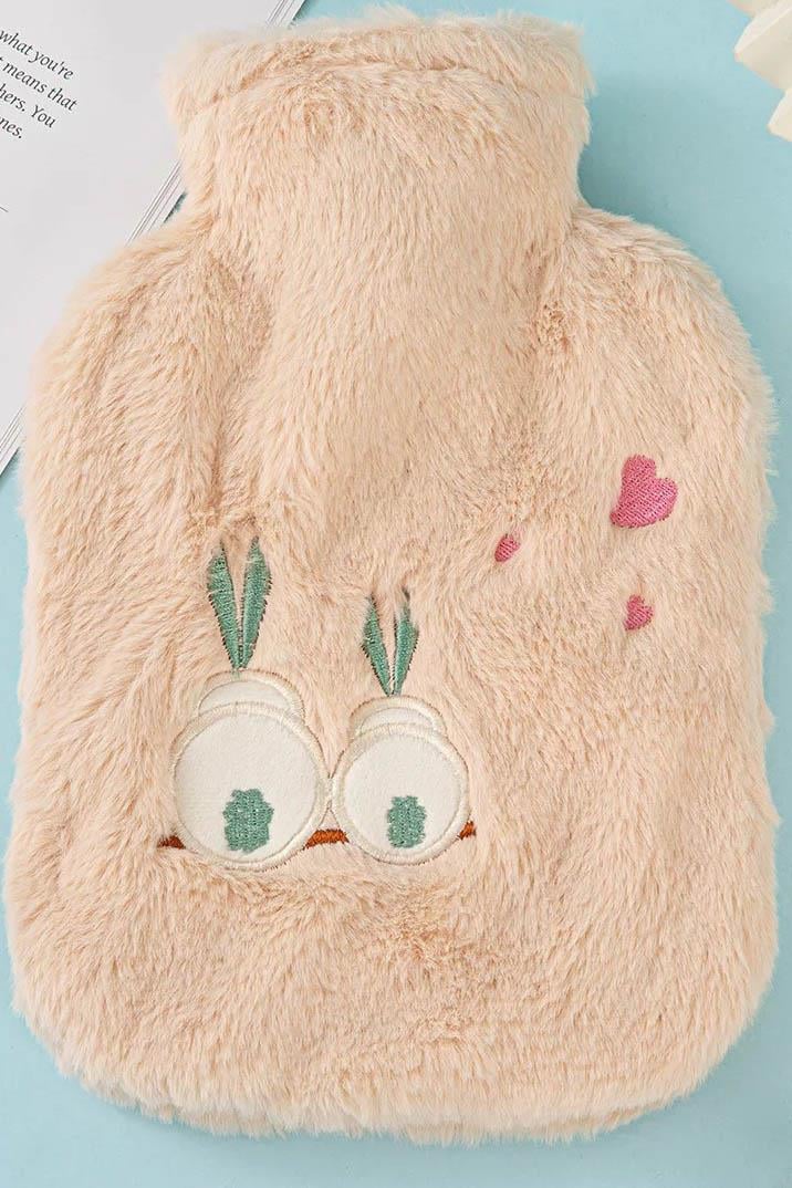 Açık Pembe Renk Tavşan Figürlü Peluş Sıcak Su Torbası