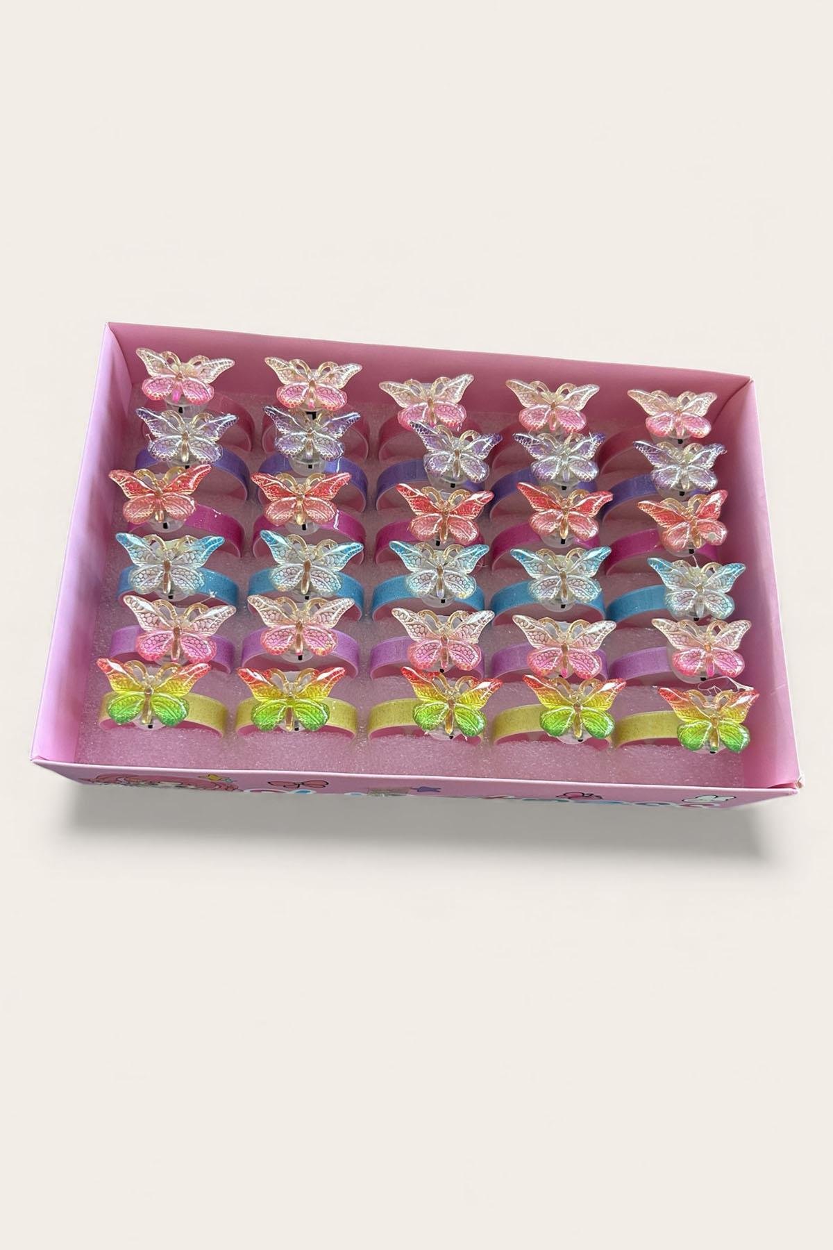 30 Adet Kelebek Figürlü Işıklı Bileklik Set