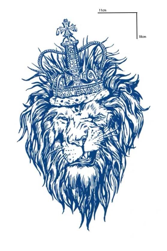 Aslan Figürlü 12 Saat Sonra Kararan Geçici Orta Dövme Tattoo