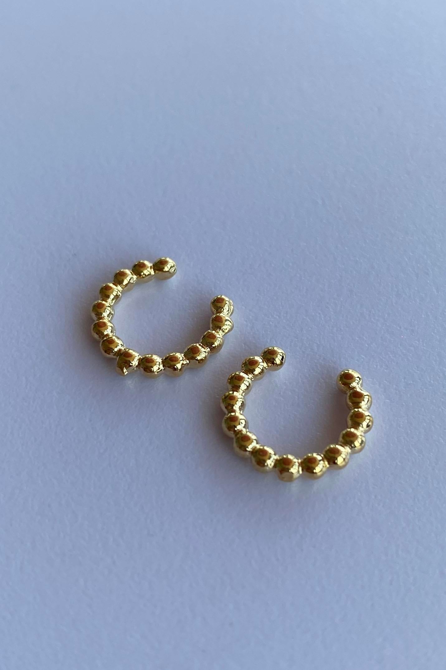 Altın Renk Halka Ear Cuff (Çift)