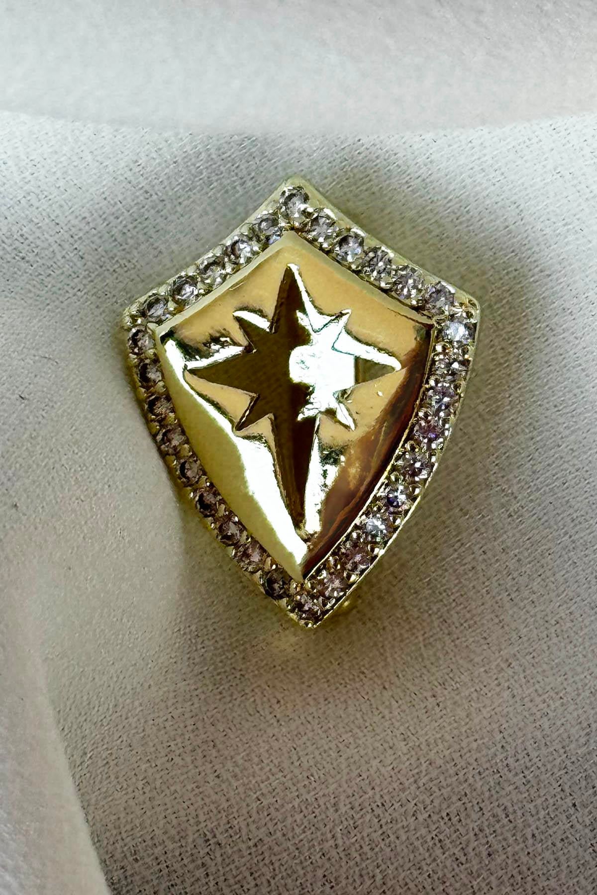Altın Renk Yıldız Figürlü Taş Detaylı Ajda Charm / Kolye/ Bileklik Ucu
