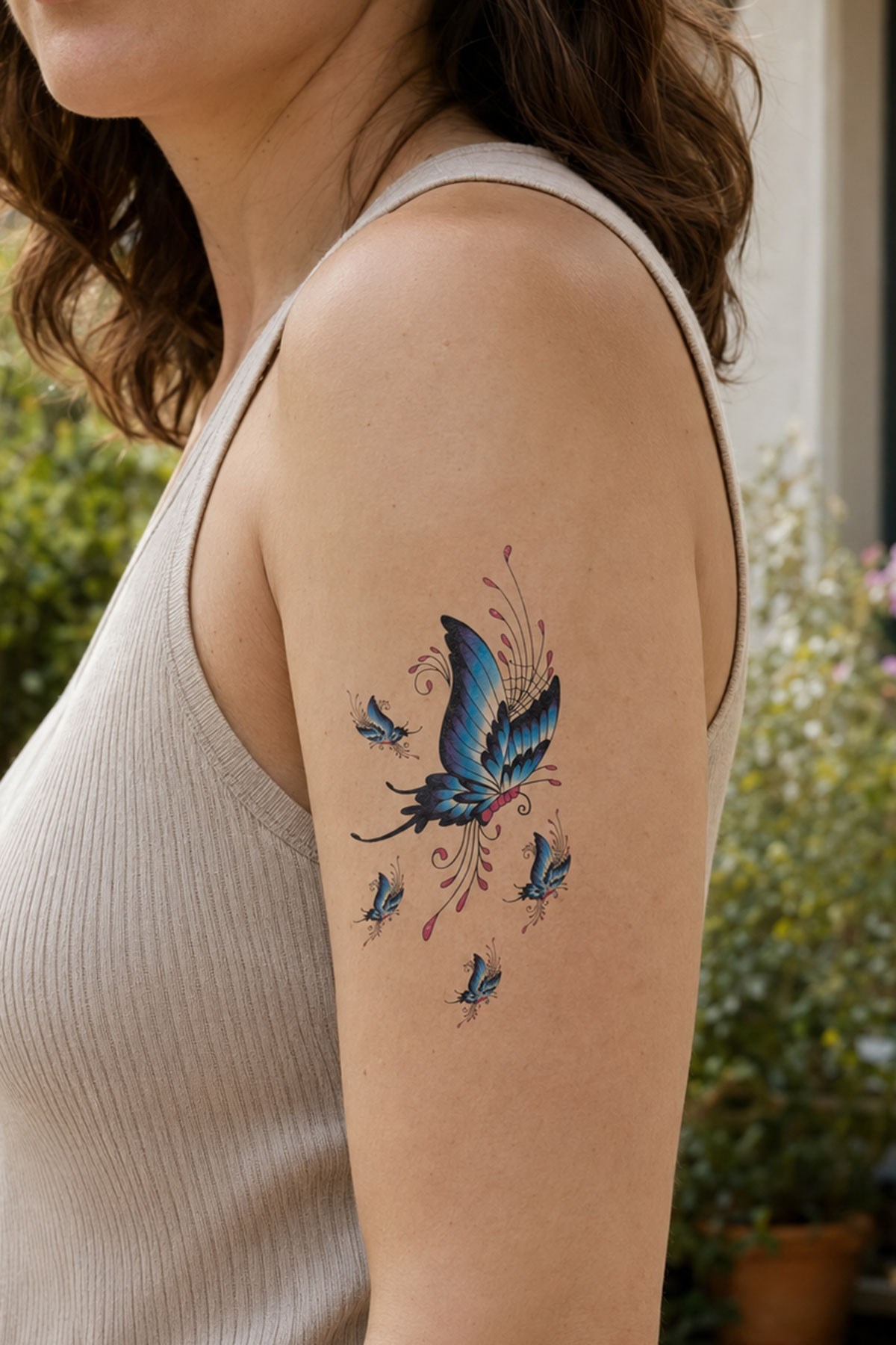Renkli Kelebek Mini Geçici Dövme Tattoo