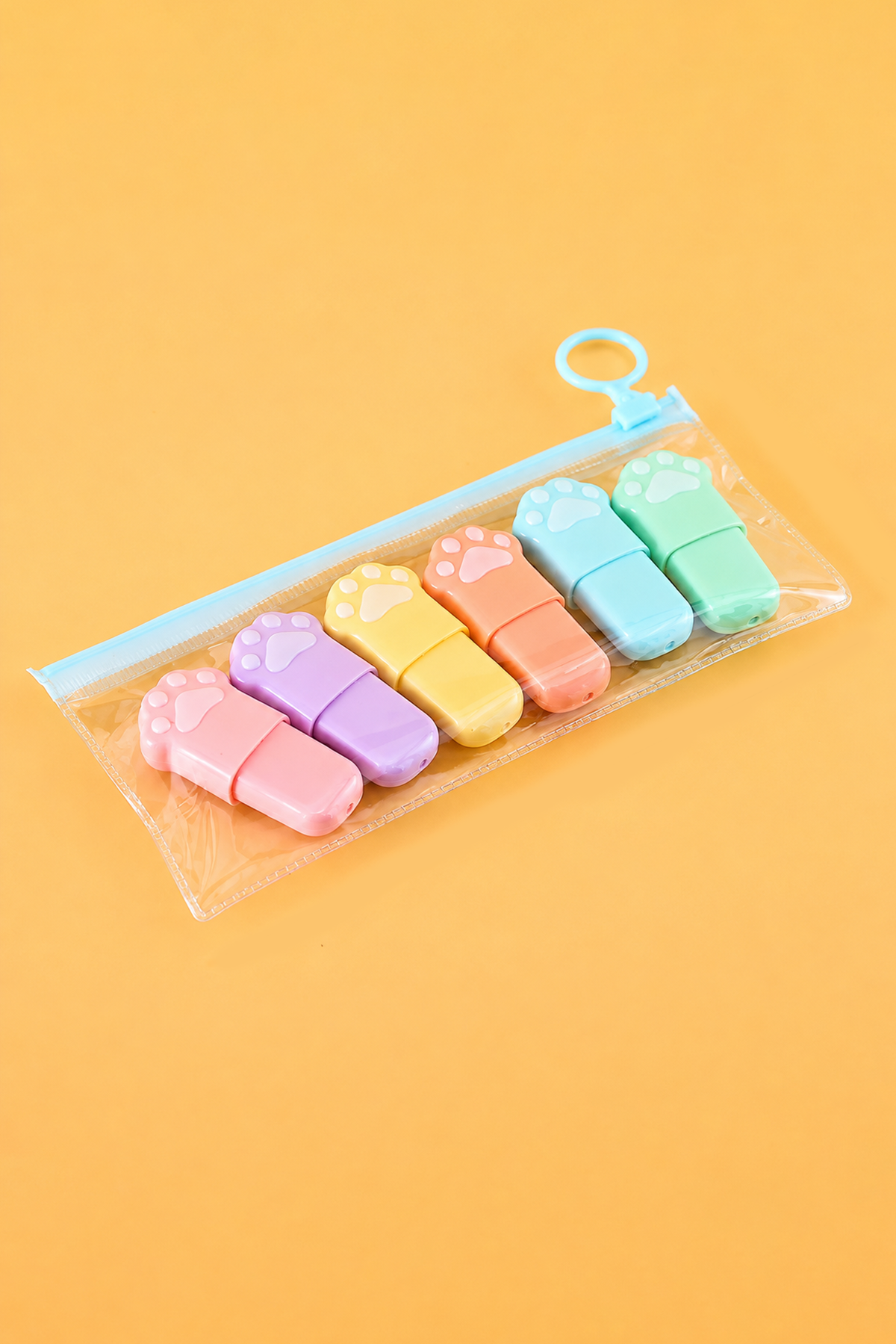 Karışık Renk 6lı Pati Figürlü Fosforlu Kalem Set