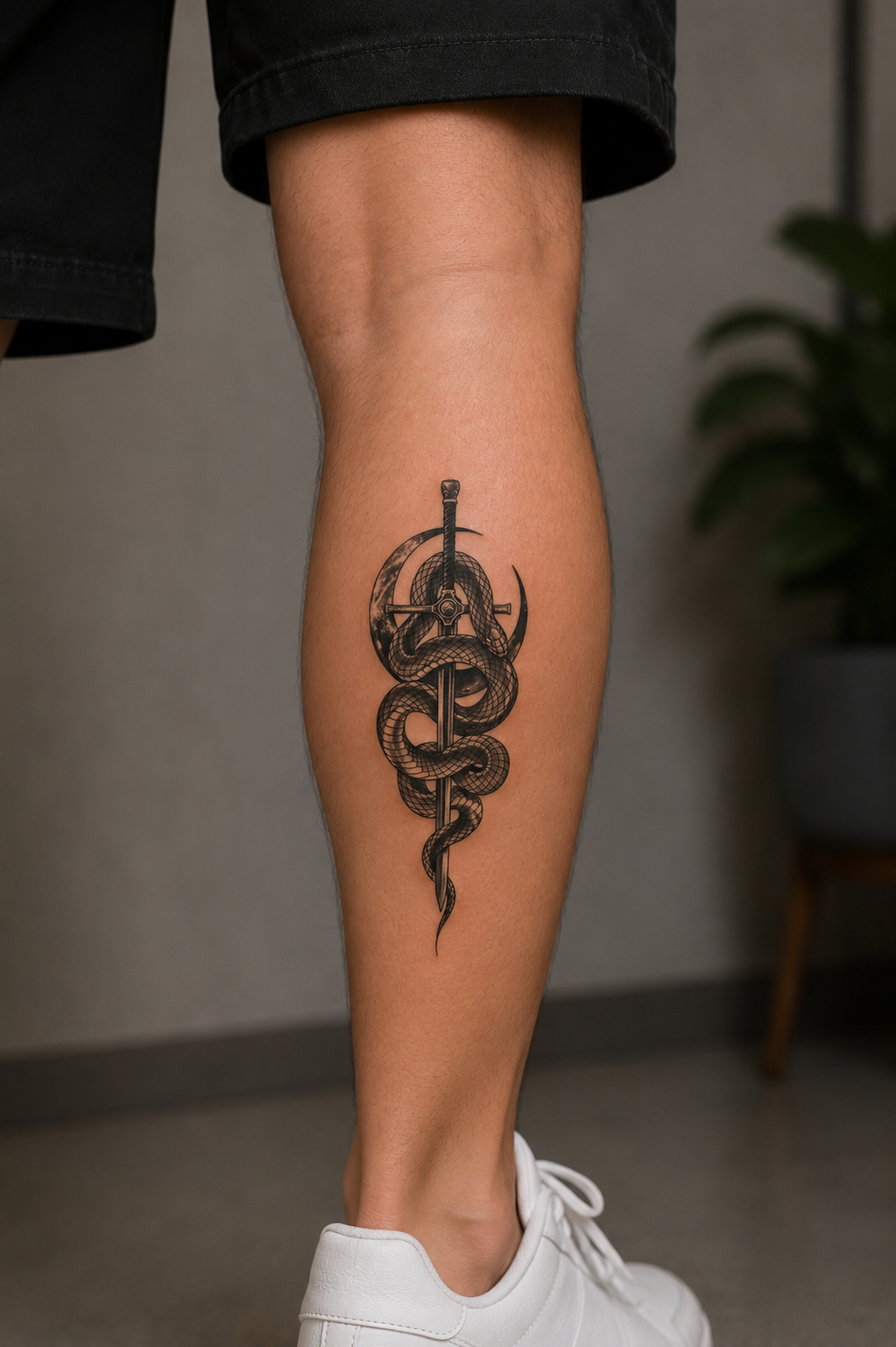 Yılan Ve Kılıç Geçici Dövme Tattoo