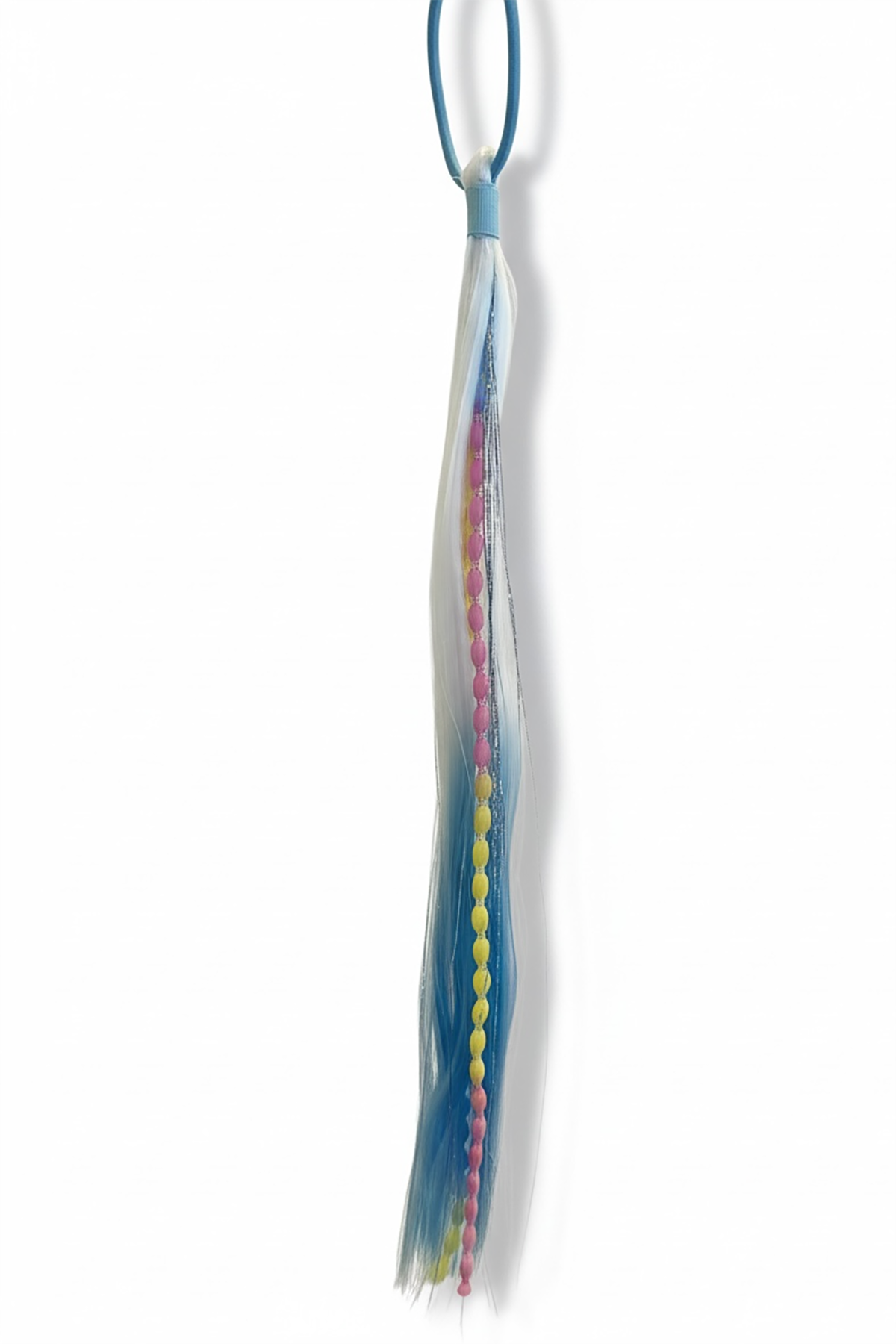 Beyaz Ve Mavi Renk Saç Detaylı Lastik Toka