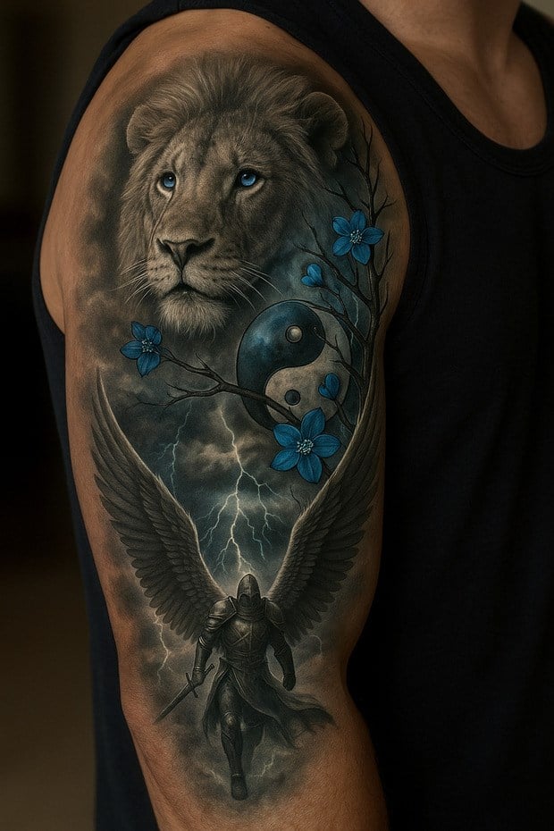 Aslan Kol Dövme Geçici Tattoo