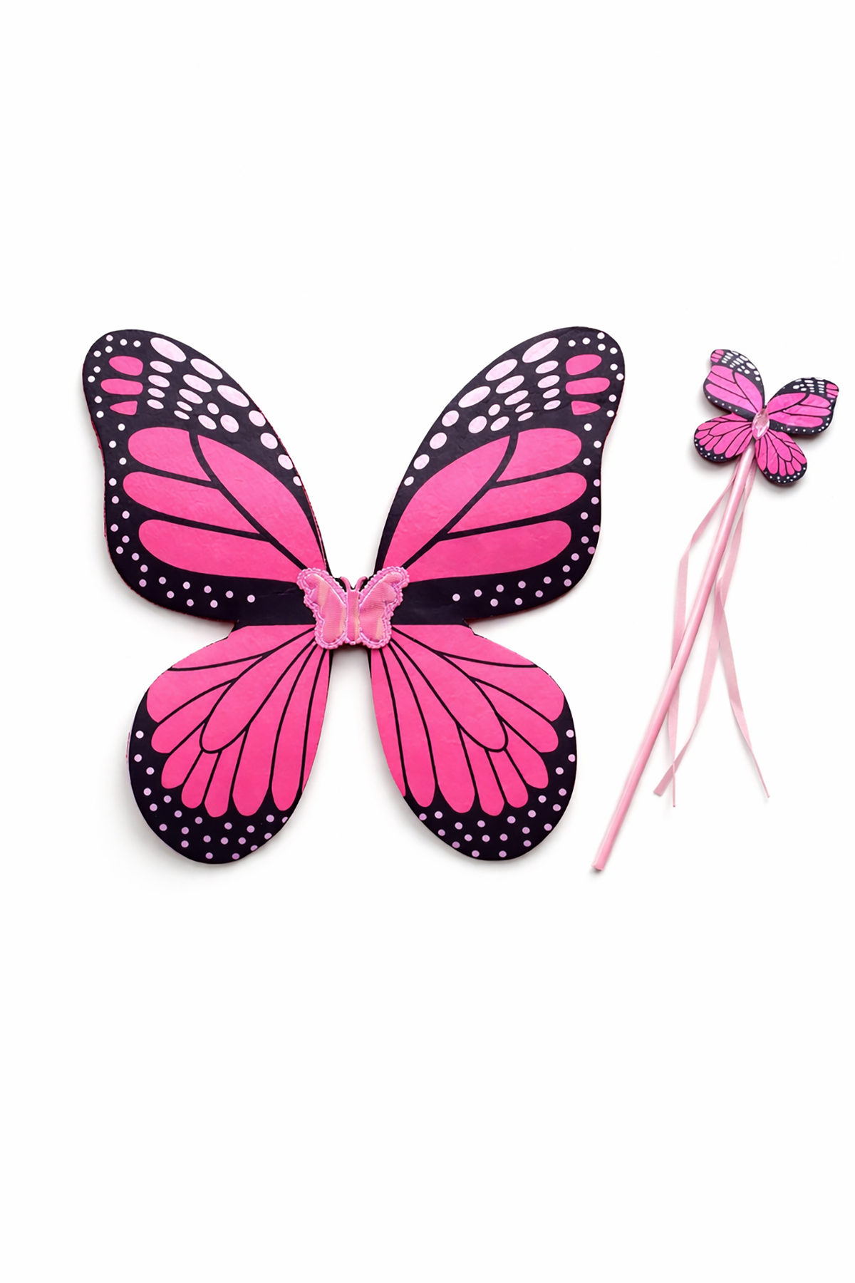 Pembe Renk Kelebek Figürlü Kanat / Asa Set