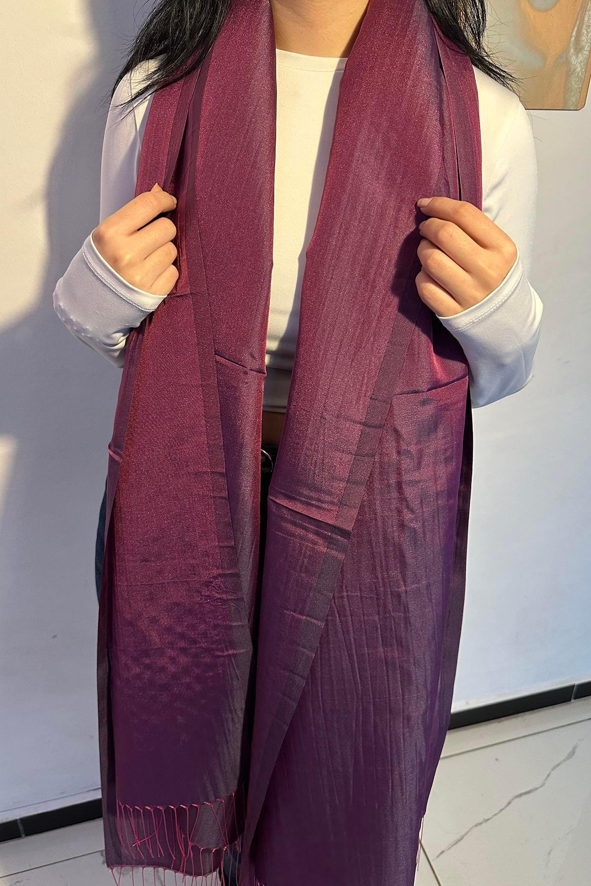 Mor Renk Tafta Şal