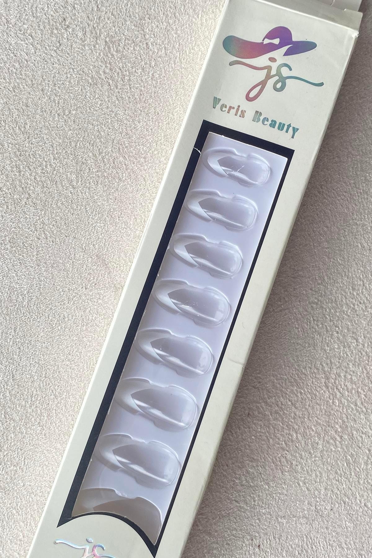 12li Şeffaf Renk French Takma Tırnak Set