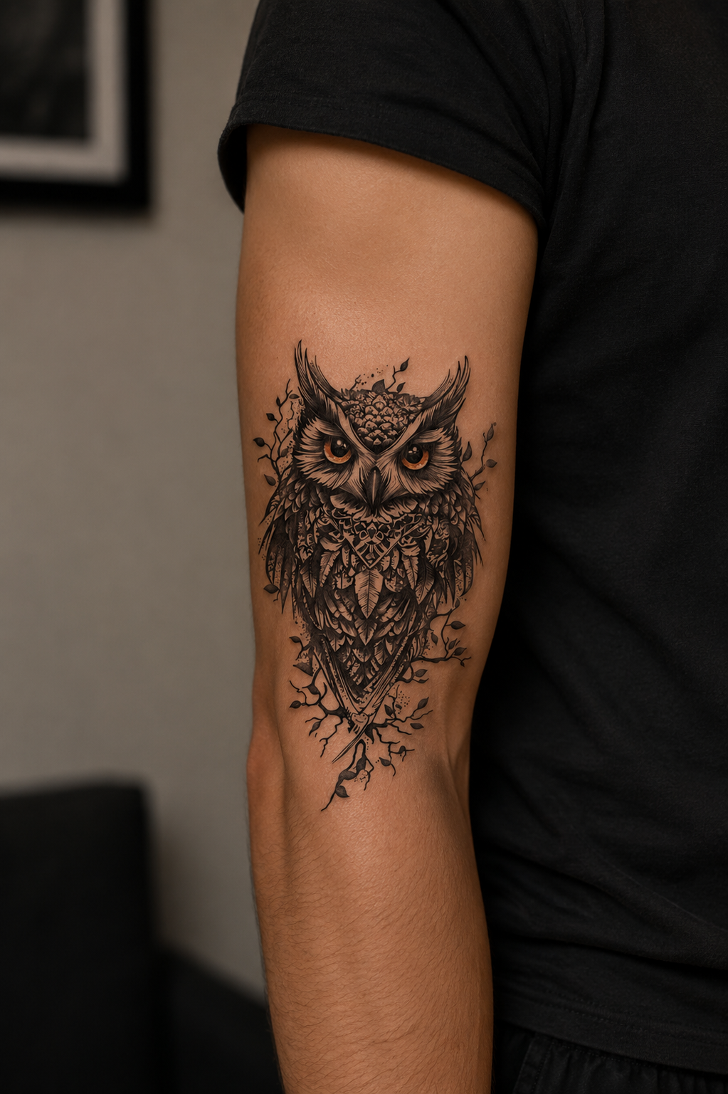 Baykuş Dövme Geçici Tattoo