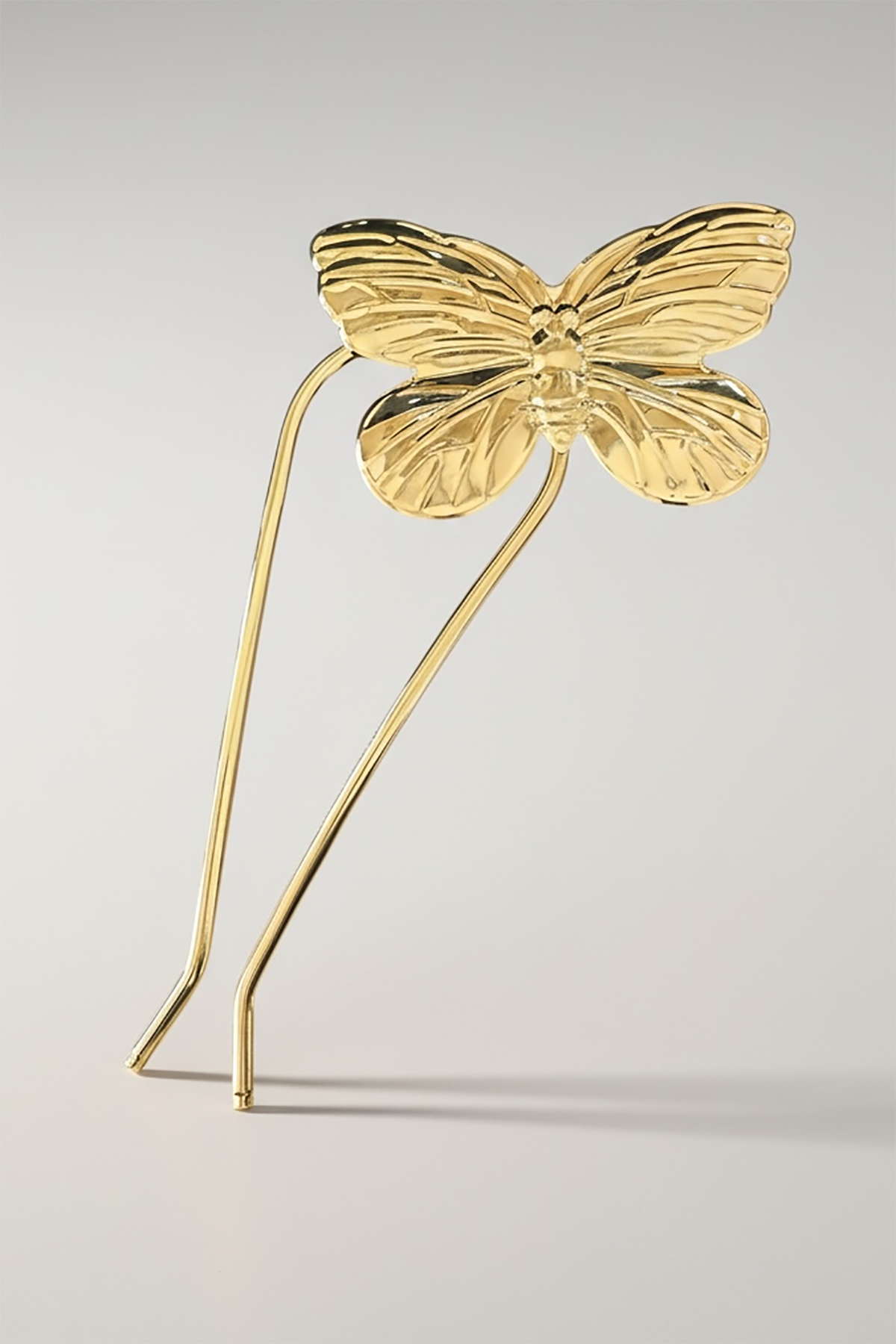 Altın Renk Kelebek Figürlü Metal Topuz Tokası
