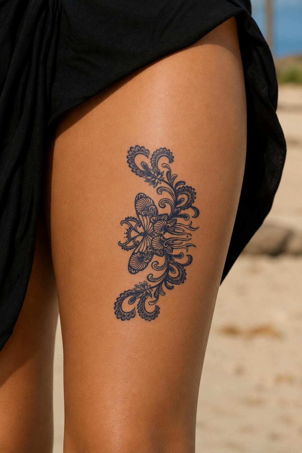 Kelebek Sonradan Kararan Yarı Kalıcı Geçici Dövme Tattoo