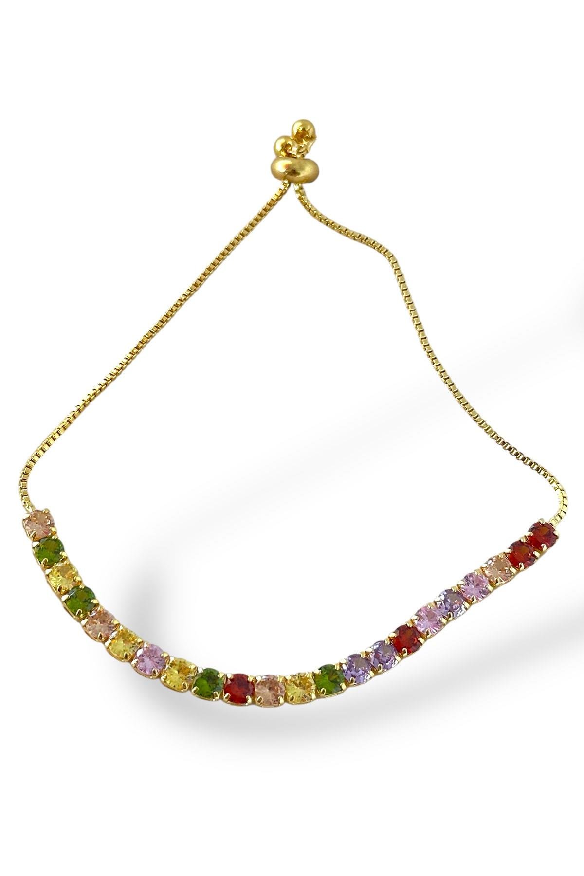 Altın Renk Taş Detaylı  Bileklik