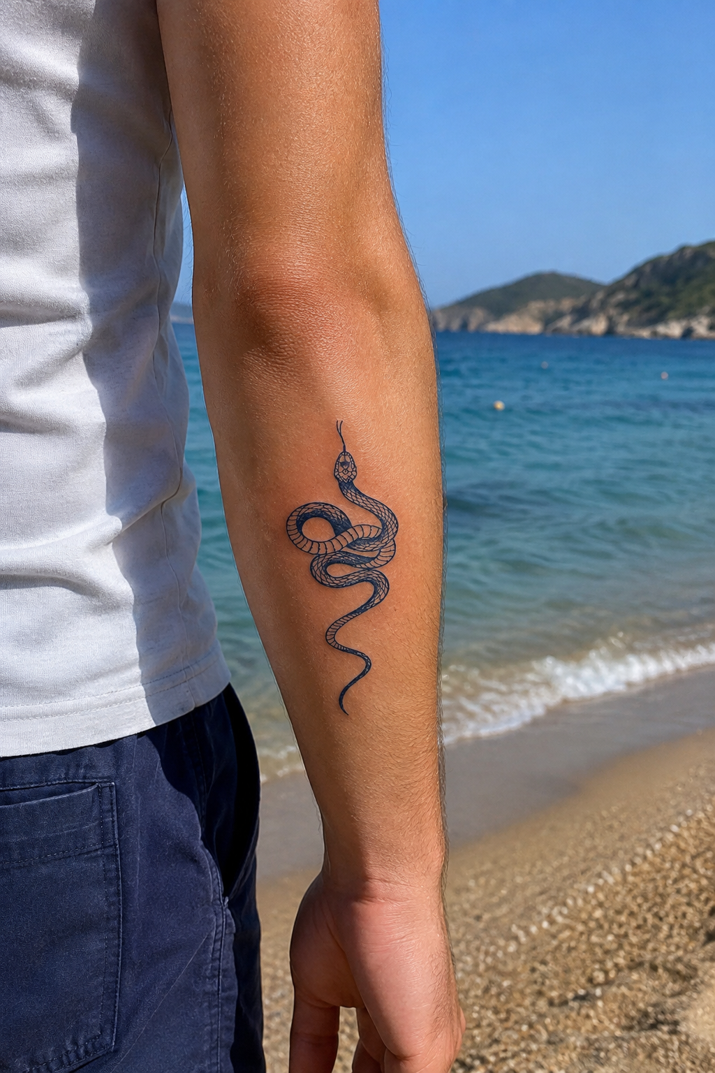 Yılan Sonradan Kararan Yarı Kalıcı Geçici Dövme Tattoo