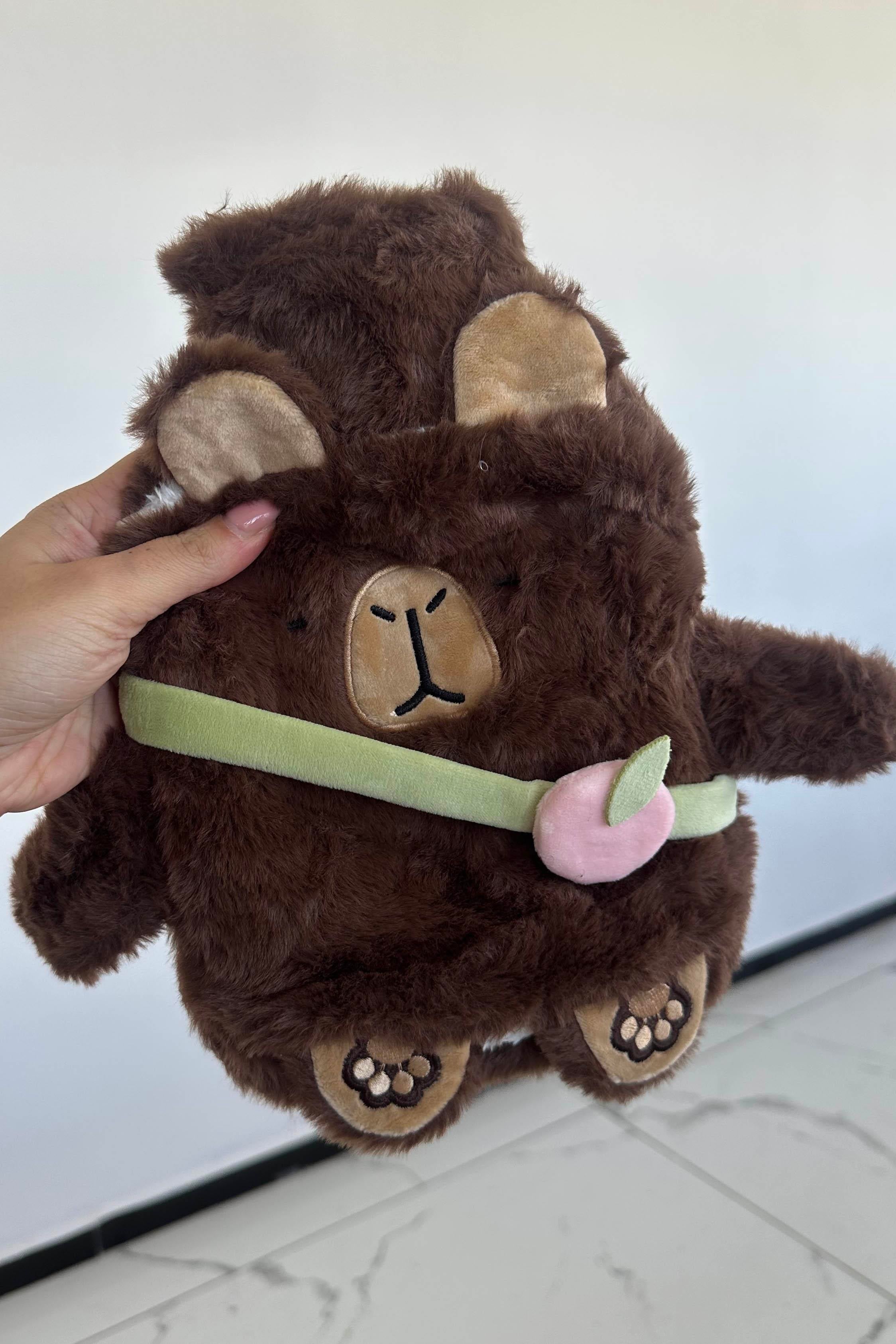 Kahverengi Kapibara Figürlü Peluş Su Torbası