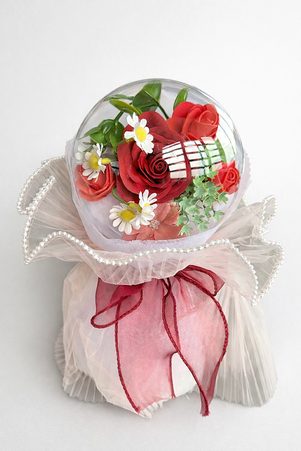 Kırmızı Renk Çiçek Aranjman Küresi