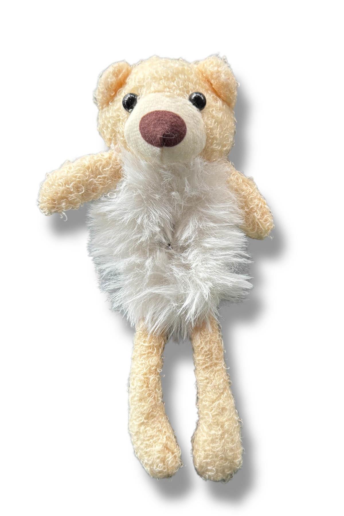 Beyaz Renk Ayıcık Figürlü Peluş Simit Toka