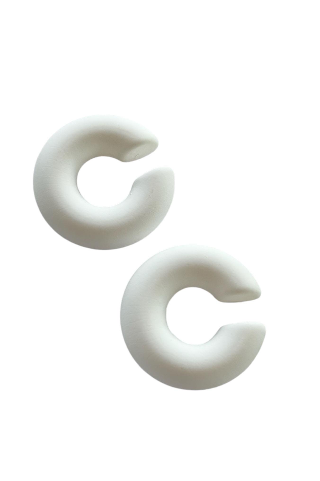 Beyaz Renk Ear Cuff Küpe (Çift)