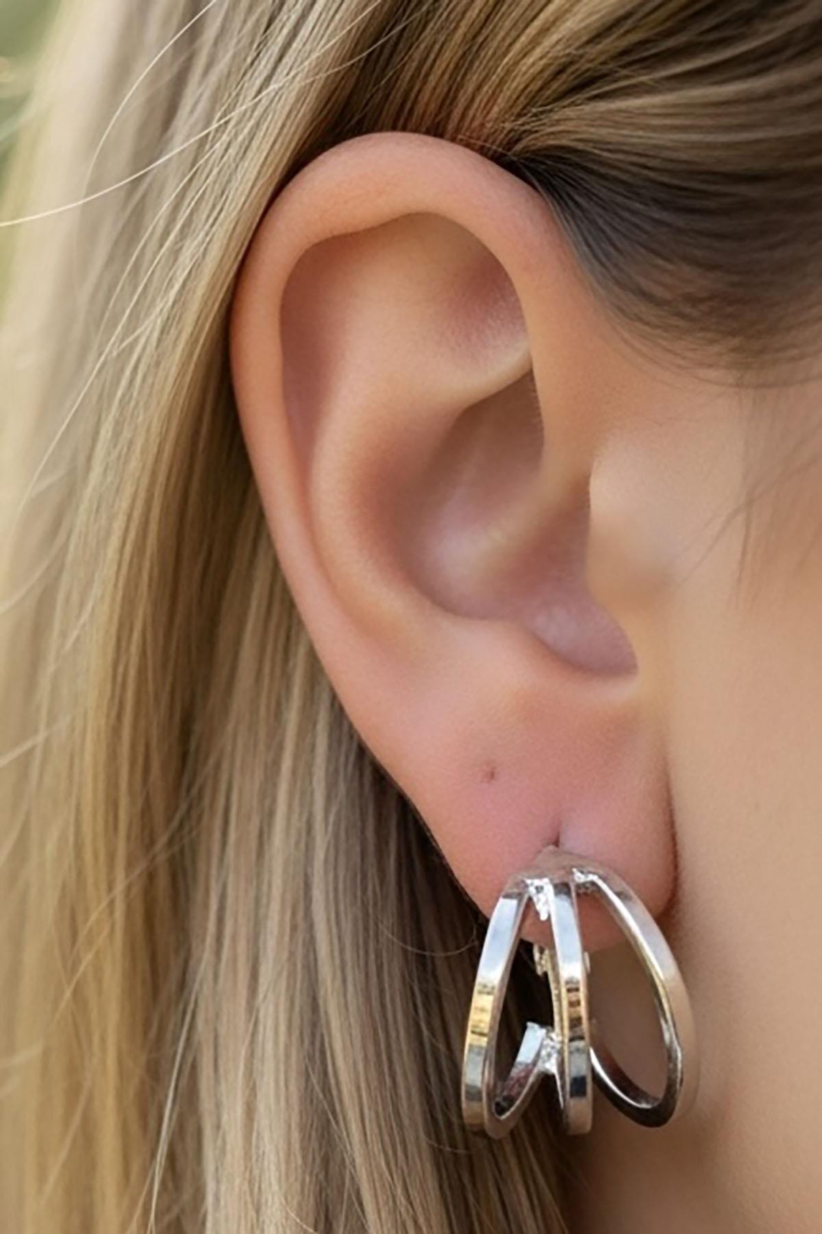 Gümüş Renk 15MM Halka Küpe (Çift)