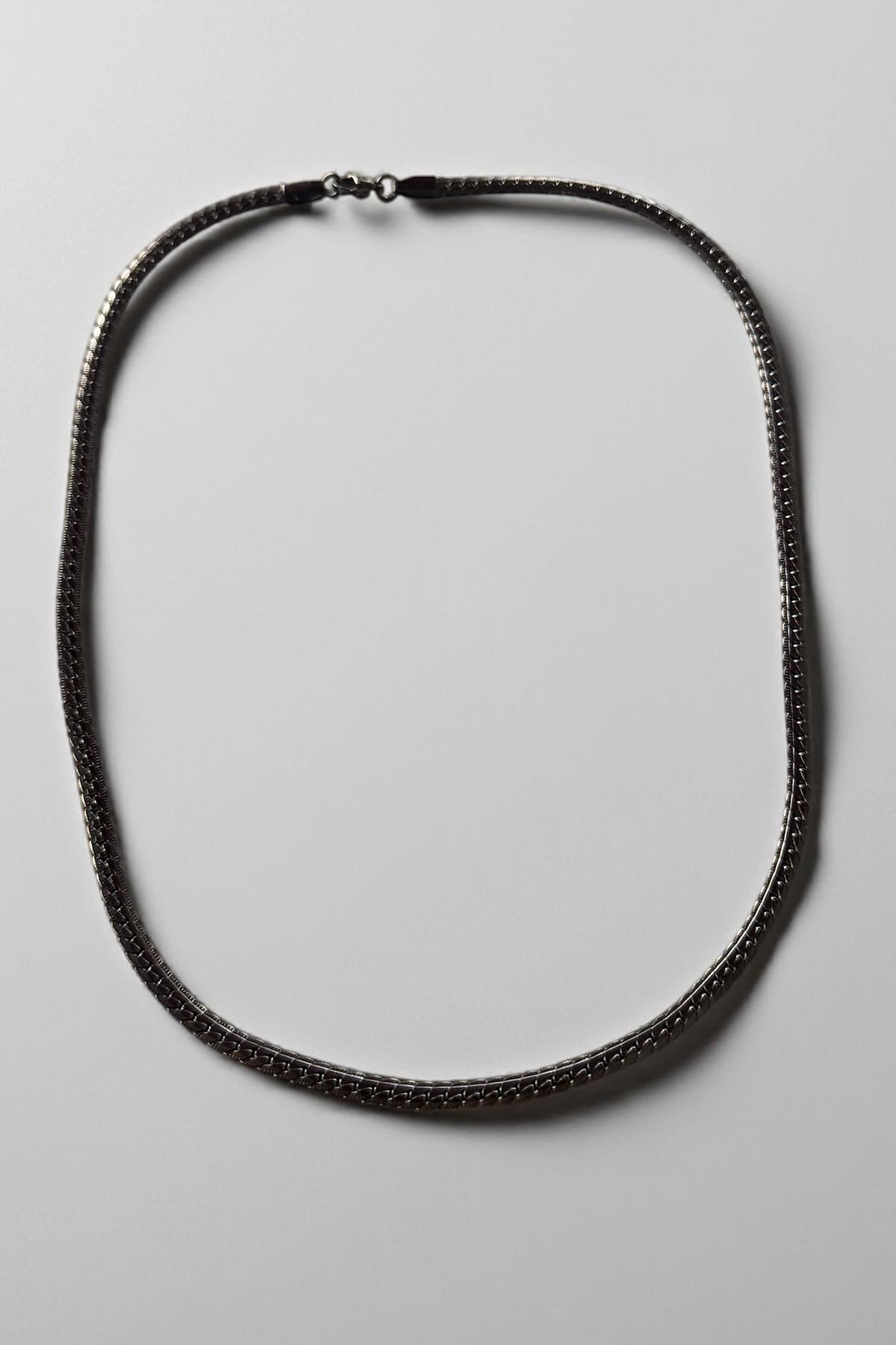 Siyah Renk Erkek Zincir Çelik Kolye (55cm)